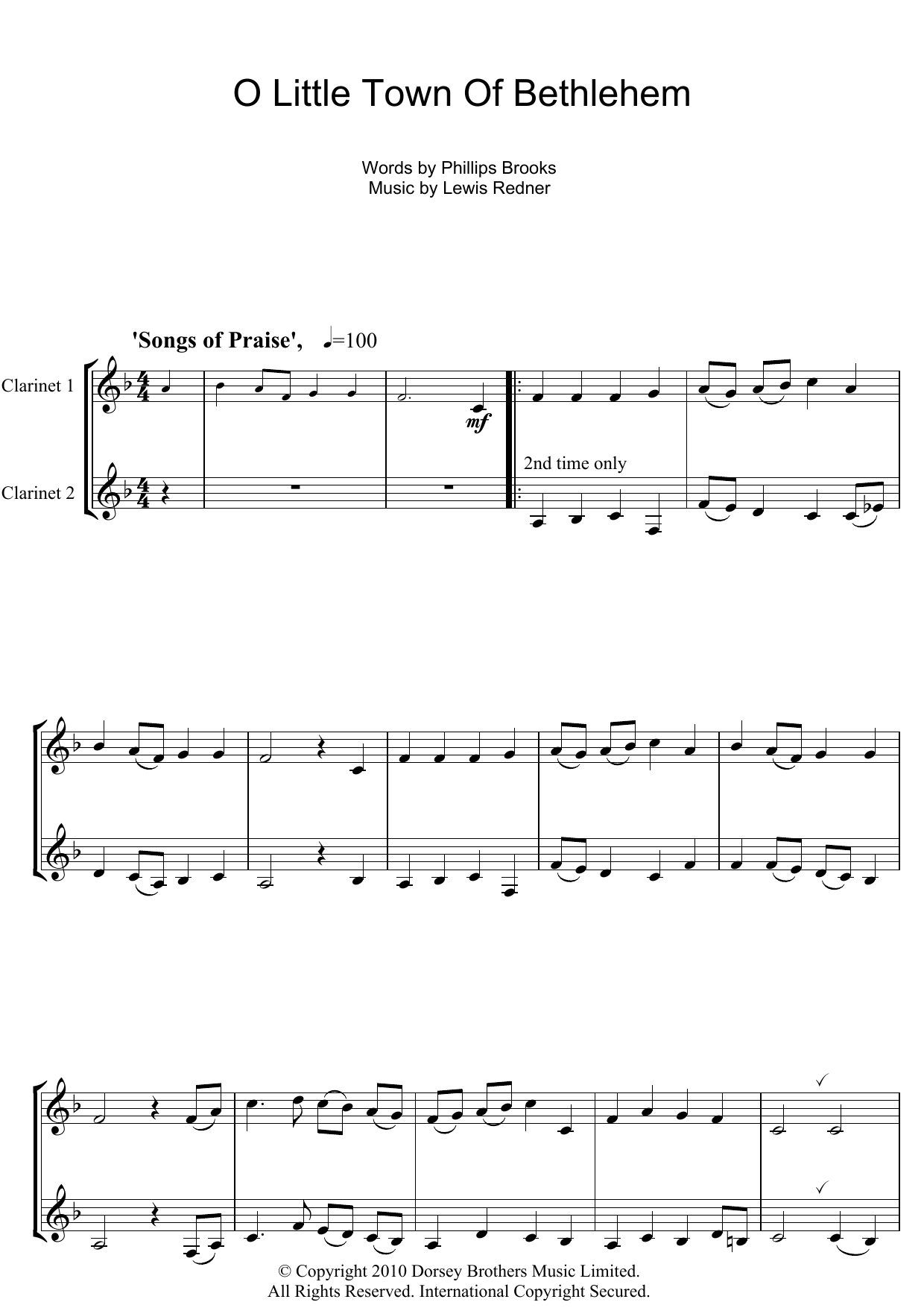 Christmas Carol O Little Town Of Bethlehem sheet music notes and chords arranged for Flute Solo