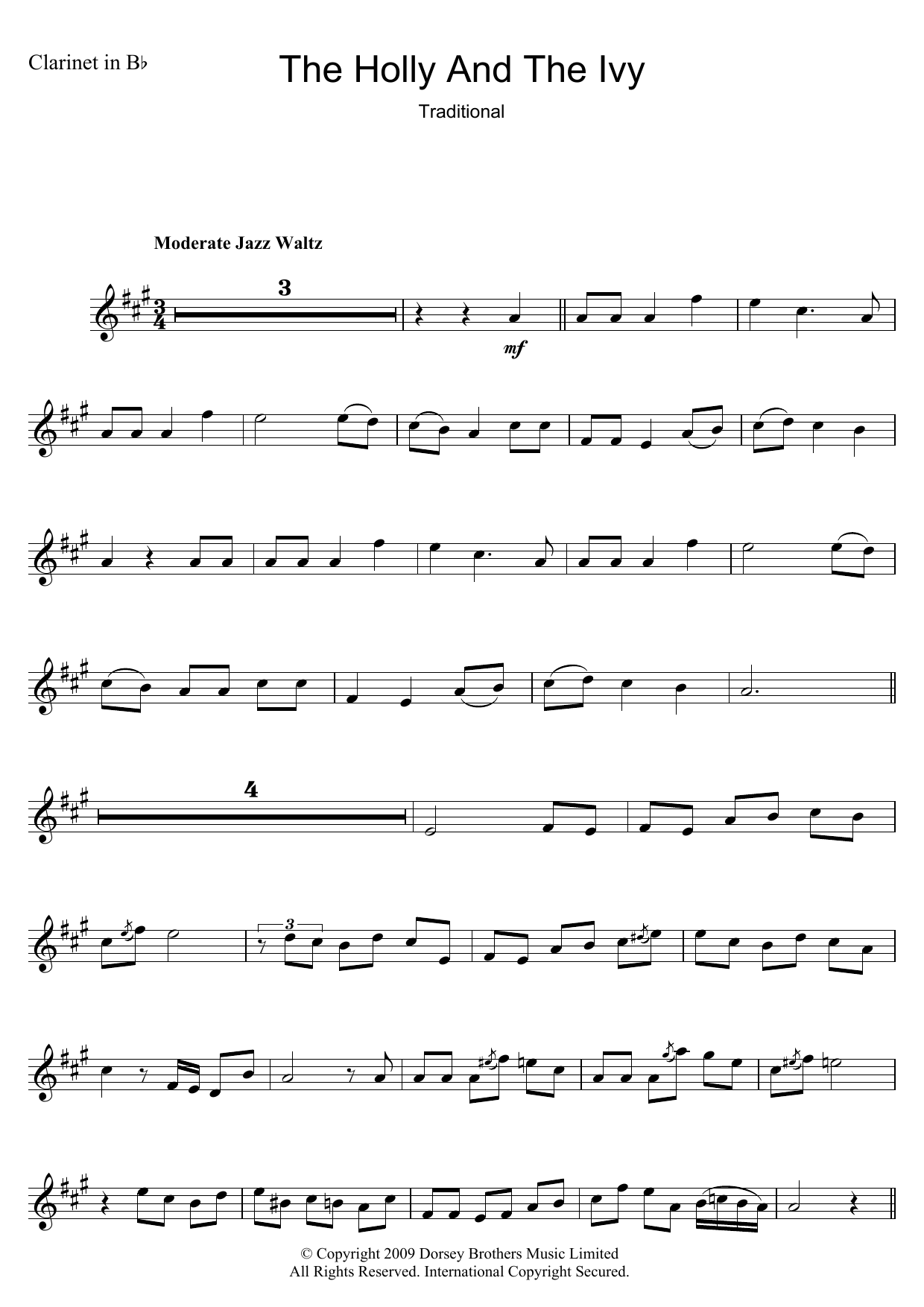 Christmas Carol The Holly And The Ivy sheet music notes and chords. Download Printable PDF.