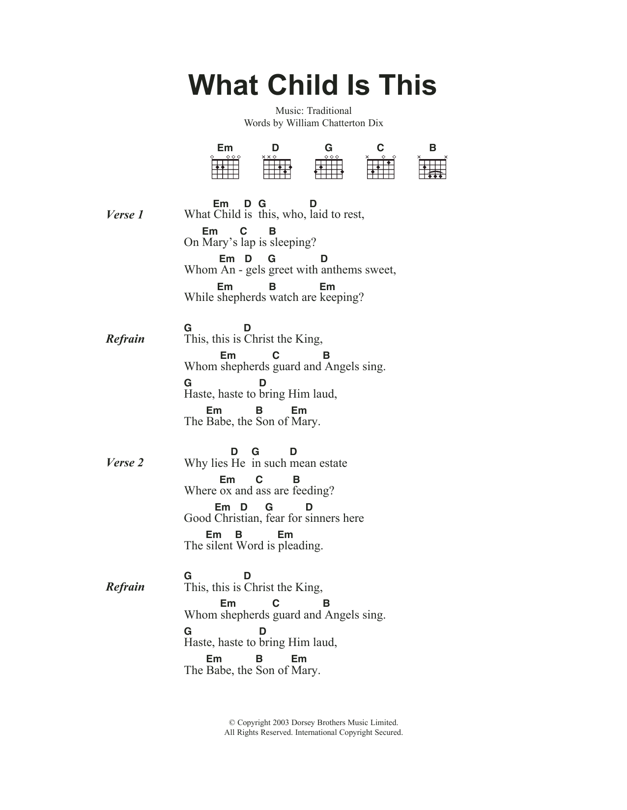 Christmas Carol What Child Is This? sheet music notes and chords. Download Printable PDF.