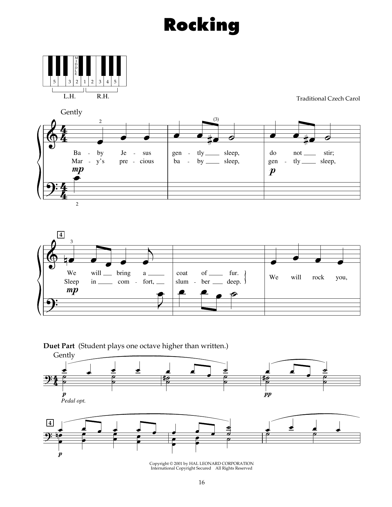 Traditional Czech Carol Rocking sheet music notes and chords. Download Printable PDF.