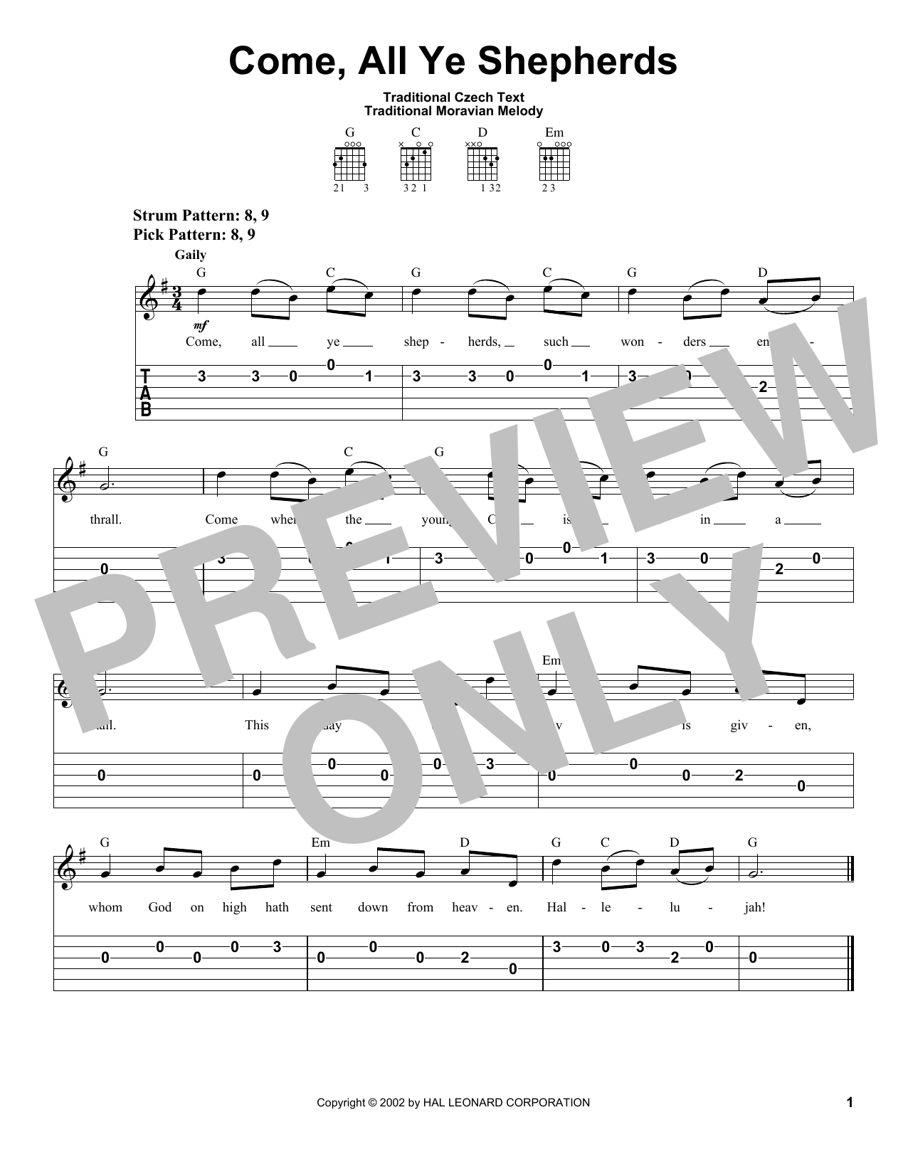 Traditional Come, All Ye Shepherds sheet music notes and chords. Download Printable PDF.