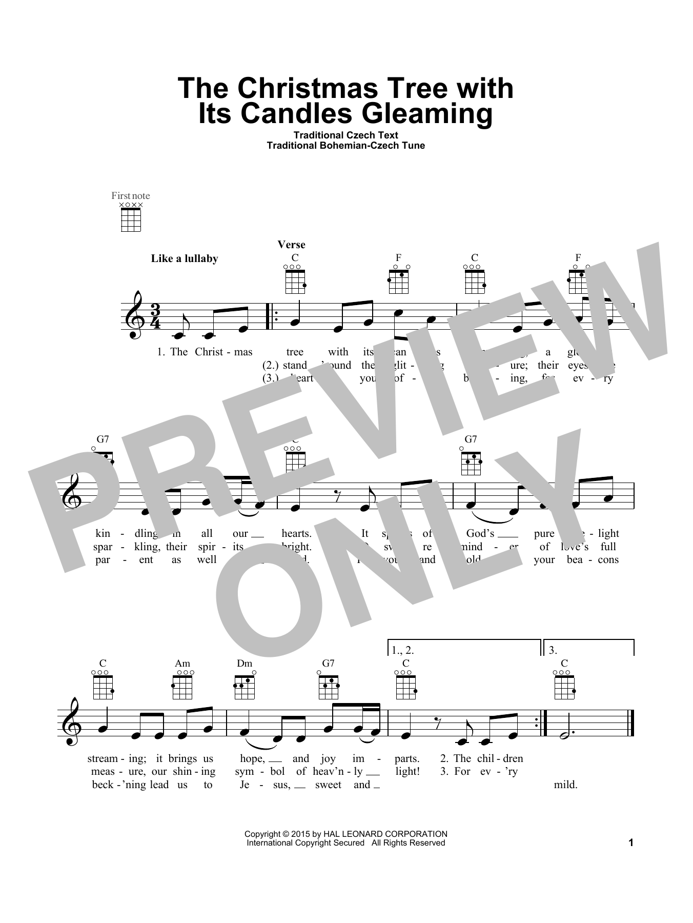 Learn to play Traditional Czech The Christmas Tree With Its Candles Gleaming sheet music for Ukulele in minutes. Price: 5.9900$ Traditional Czech The Christmas Tree With Its Candles Gleaming sheet music notes and chords arranged for Ukulele