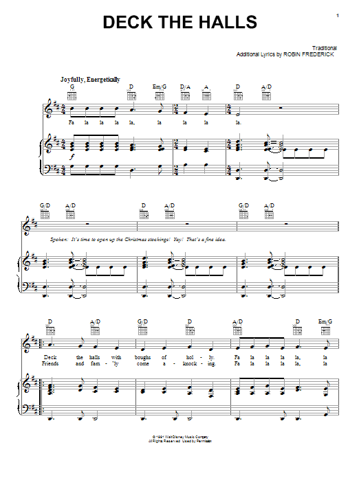 Christmas Carol Deck The Halls sheet music notes and chords. Download Printable PDF.