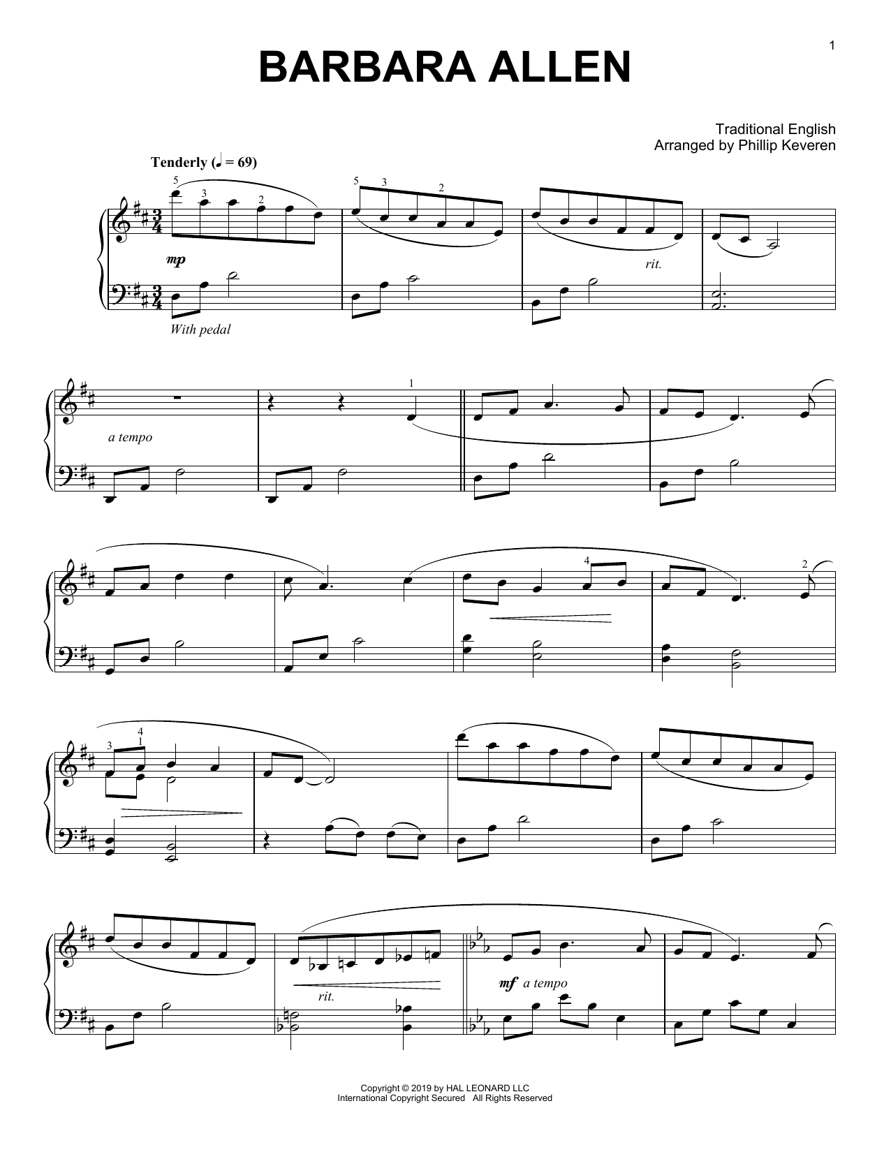 Learn to play Traditional English Barbara Allen (arr. Phillip Keveren) sheet music for Piano Solo in minutes. Price: 7.8900$ Traditional English Barbara Allen (arr. Phillip Keveren) sheet music notes and chords arranged for Piano Solo