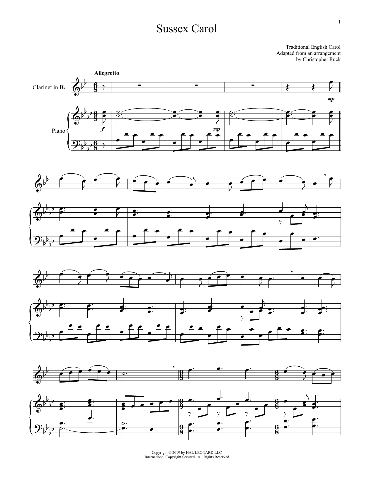 Christmas Carol Sussex Carol sheet music notes and chords. Download Printable PDF.