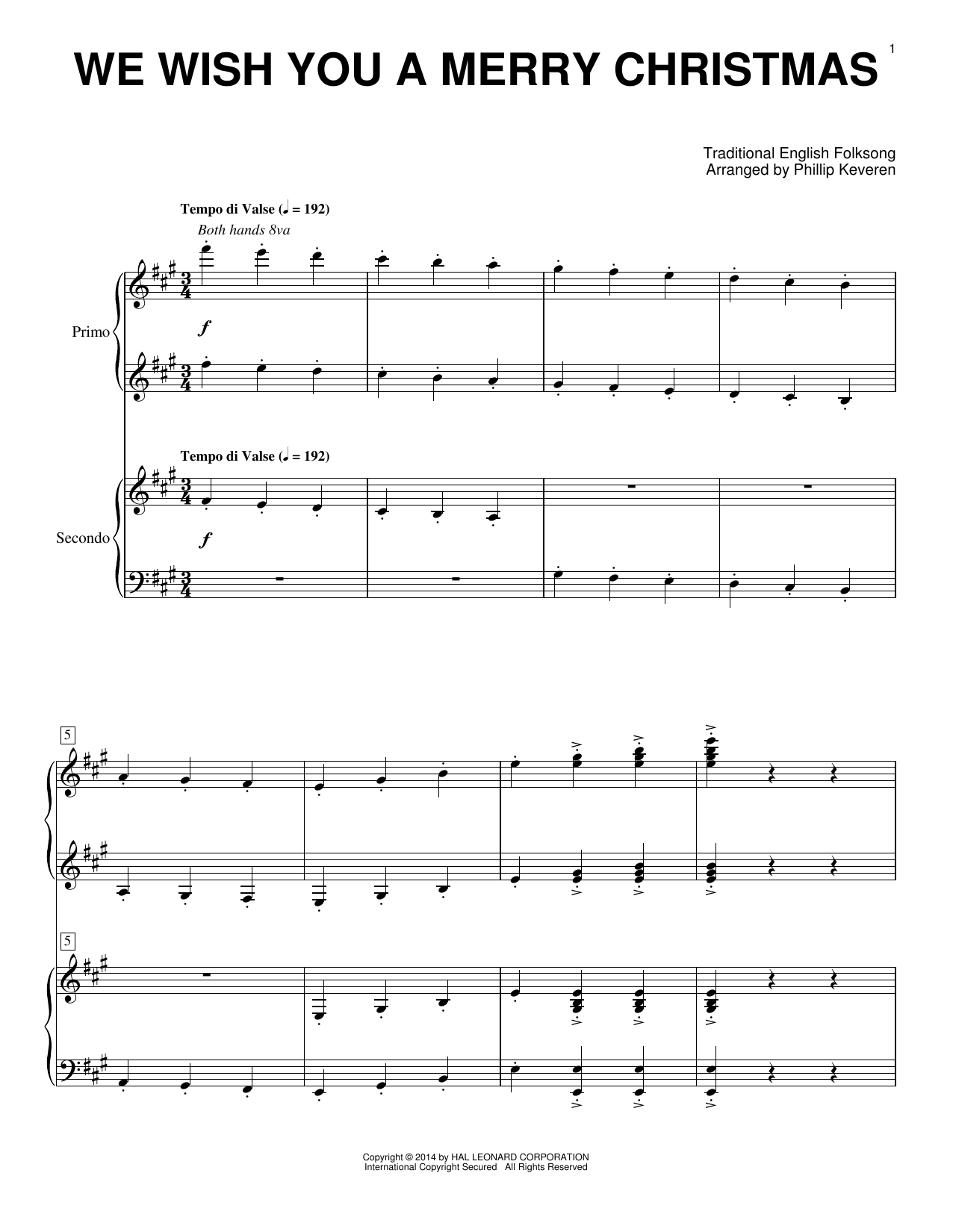 Phillip Keveren We Wish You A Merry Christmas sheet music notes and chords. Download Printable PDF.