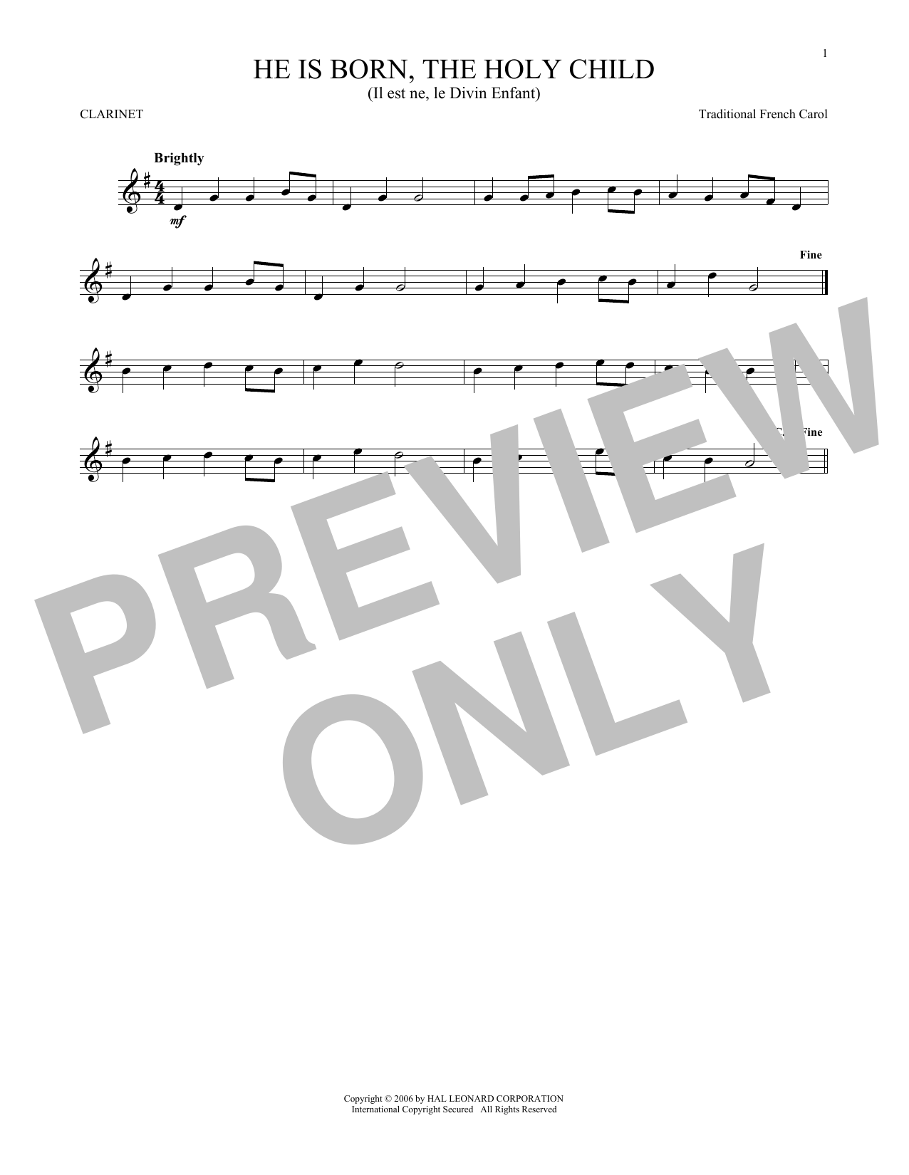 Traditional French Carol He Is Born, The Holy Child (Il Est Ne, Le Divin Enfant) sheet music notes and chords arranged for Tenor Sax Solo