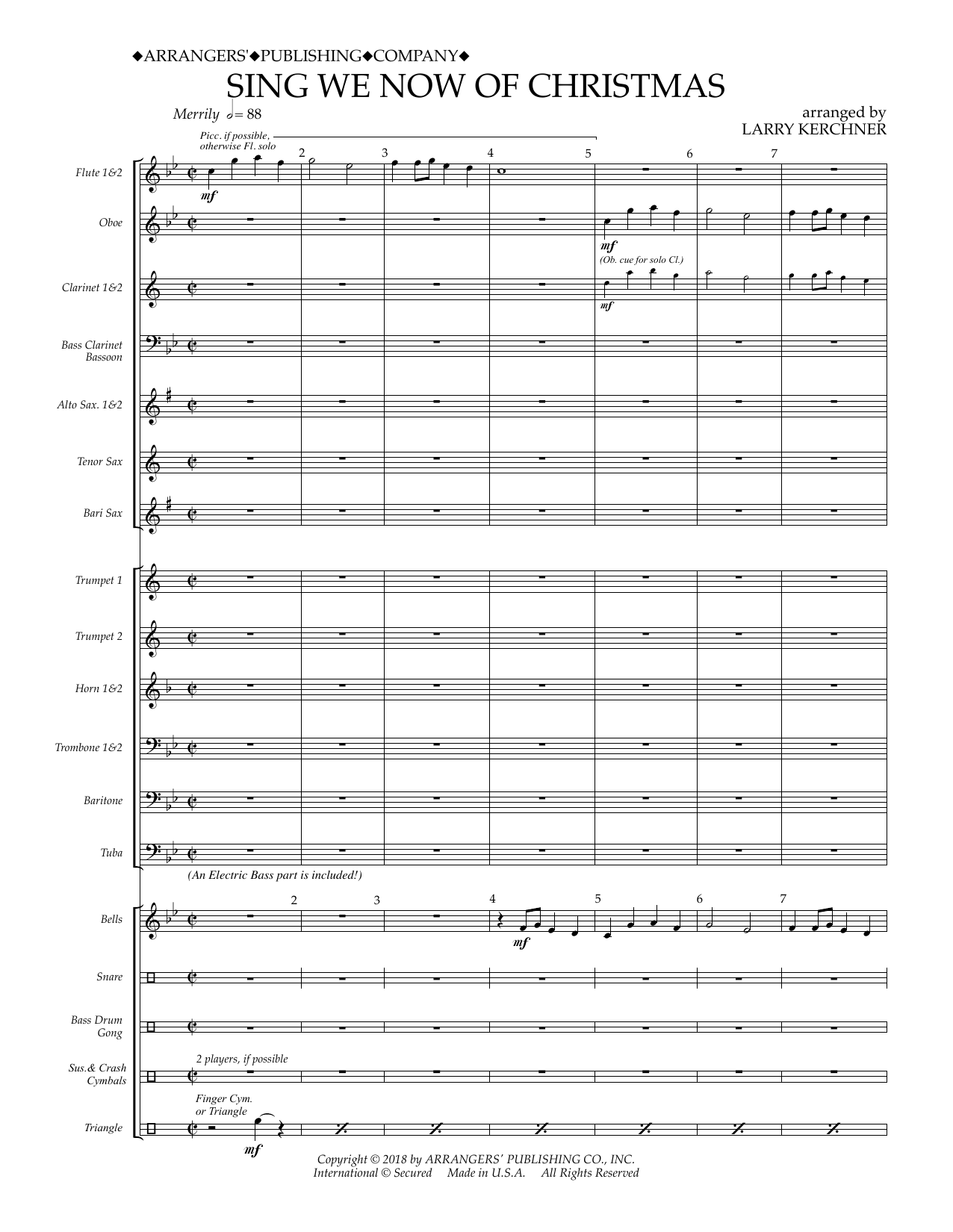 Learn to play Traditional French Carol Sing We Now of Christmas (arr. Larry Kerchner) - Conductor Score (Full Score) sheet music for Concert Band in minutes. Price: 11.9700$ Traditional French Carol Sing We Now of Christmas (arr. Larry Kerchner) - Conductor Score (Full Score) sheet music notes and chords arranged for Concert Band