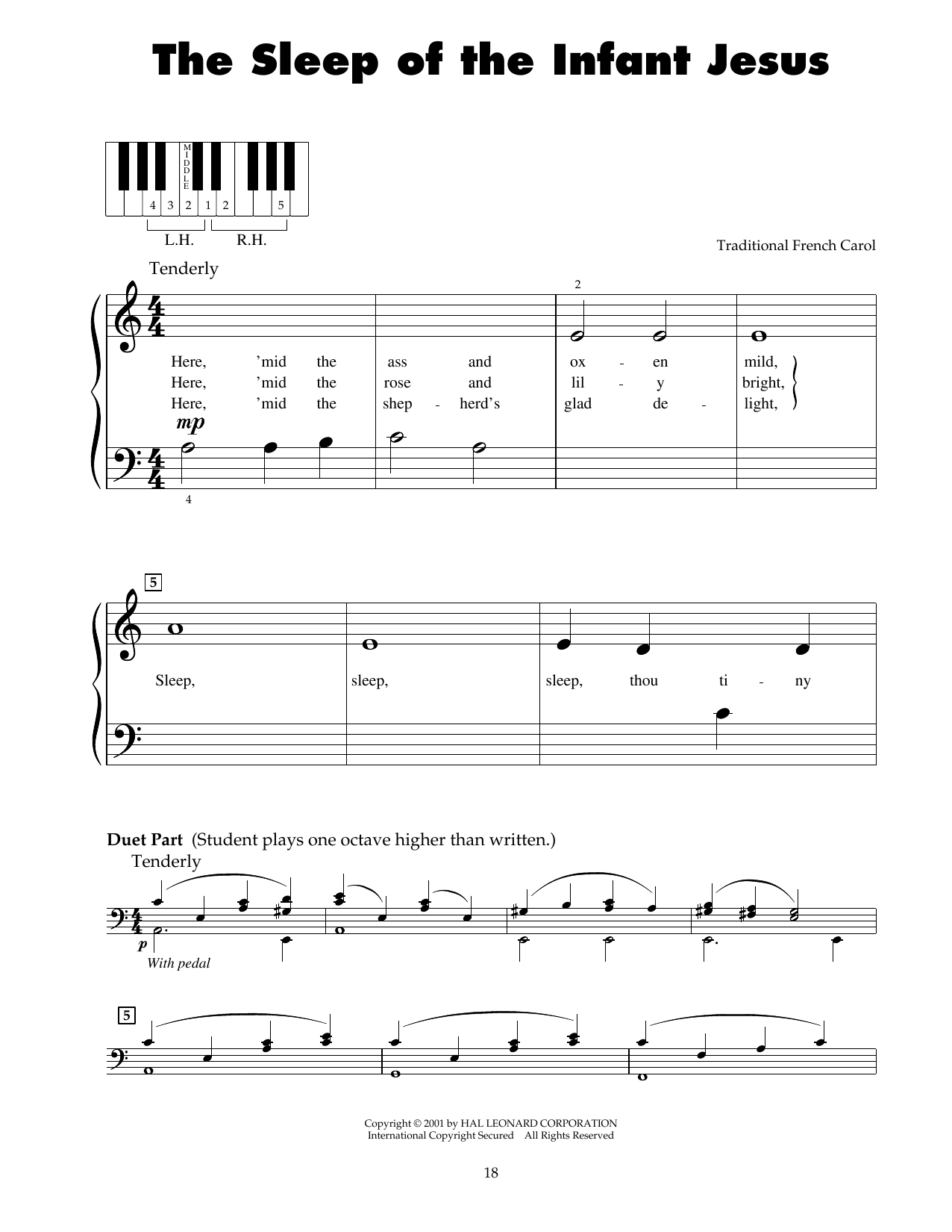 Traditional French Carol The Sleep Of The Infant Jesus sheet music notes and chords. Download Printable PDF.