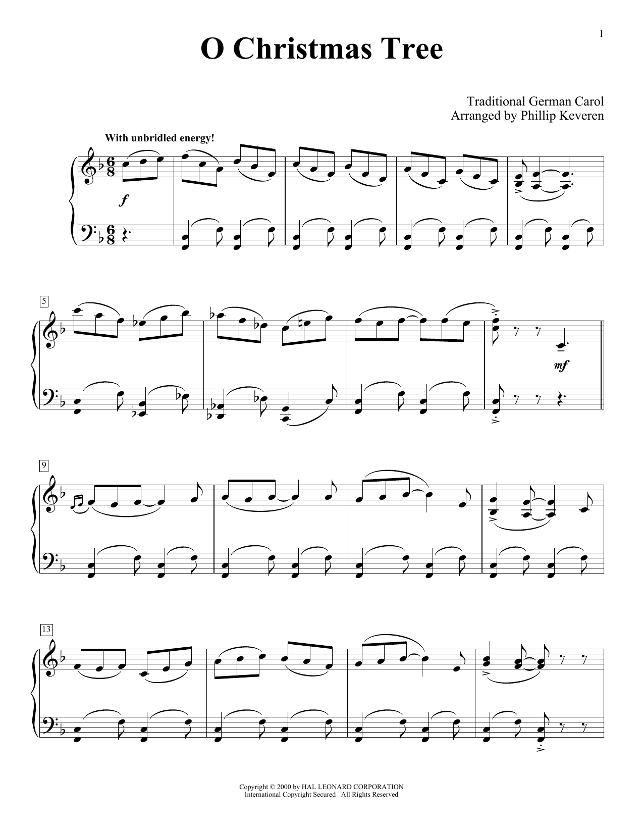 Traditional German Carol O Christmas Tree (arr. Phillip Keveren) sheet music notes and chords arranged for Piano Solo