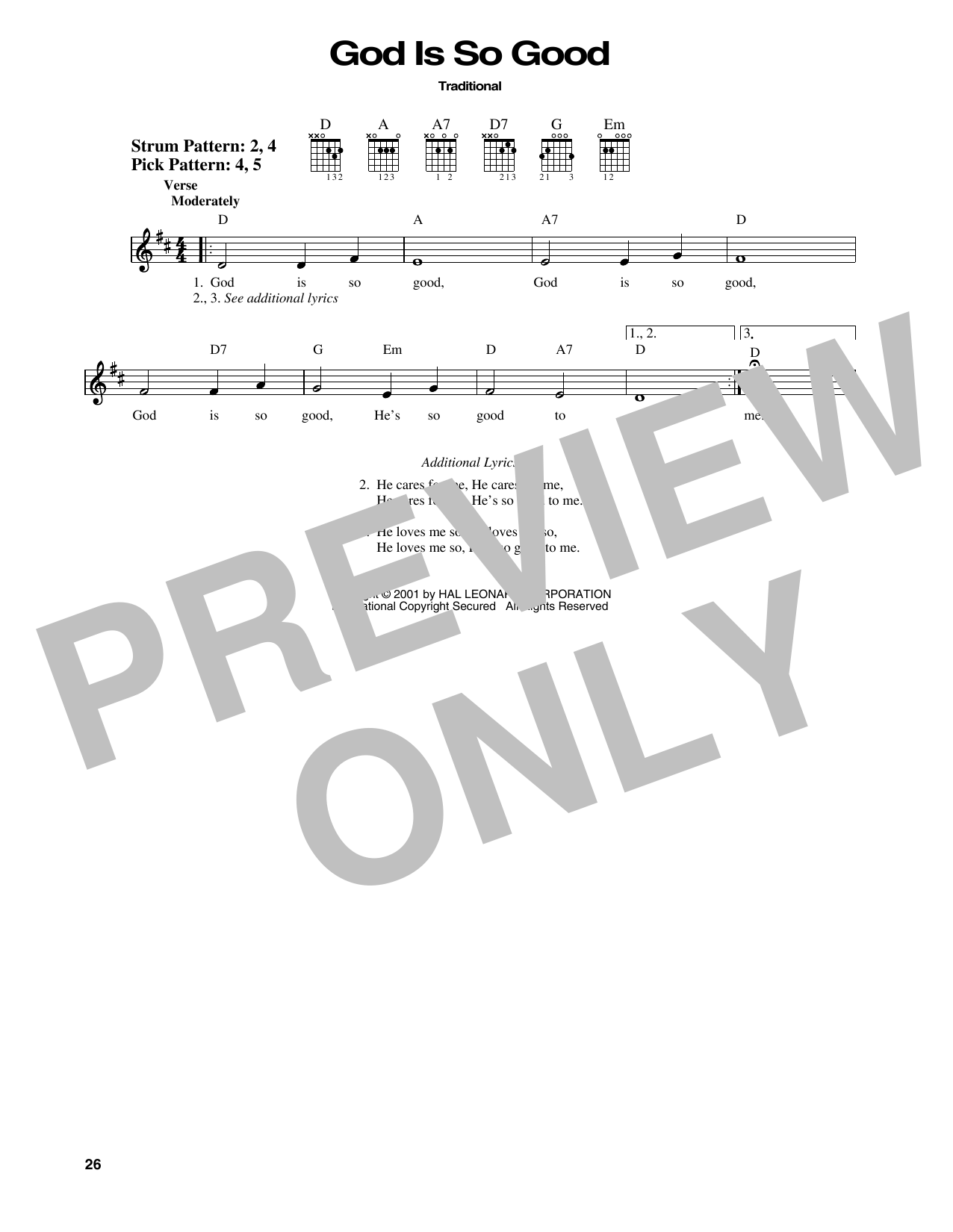 Traditional God Is So Good sheet music notes and chords. Download Printable PDF.