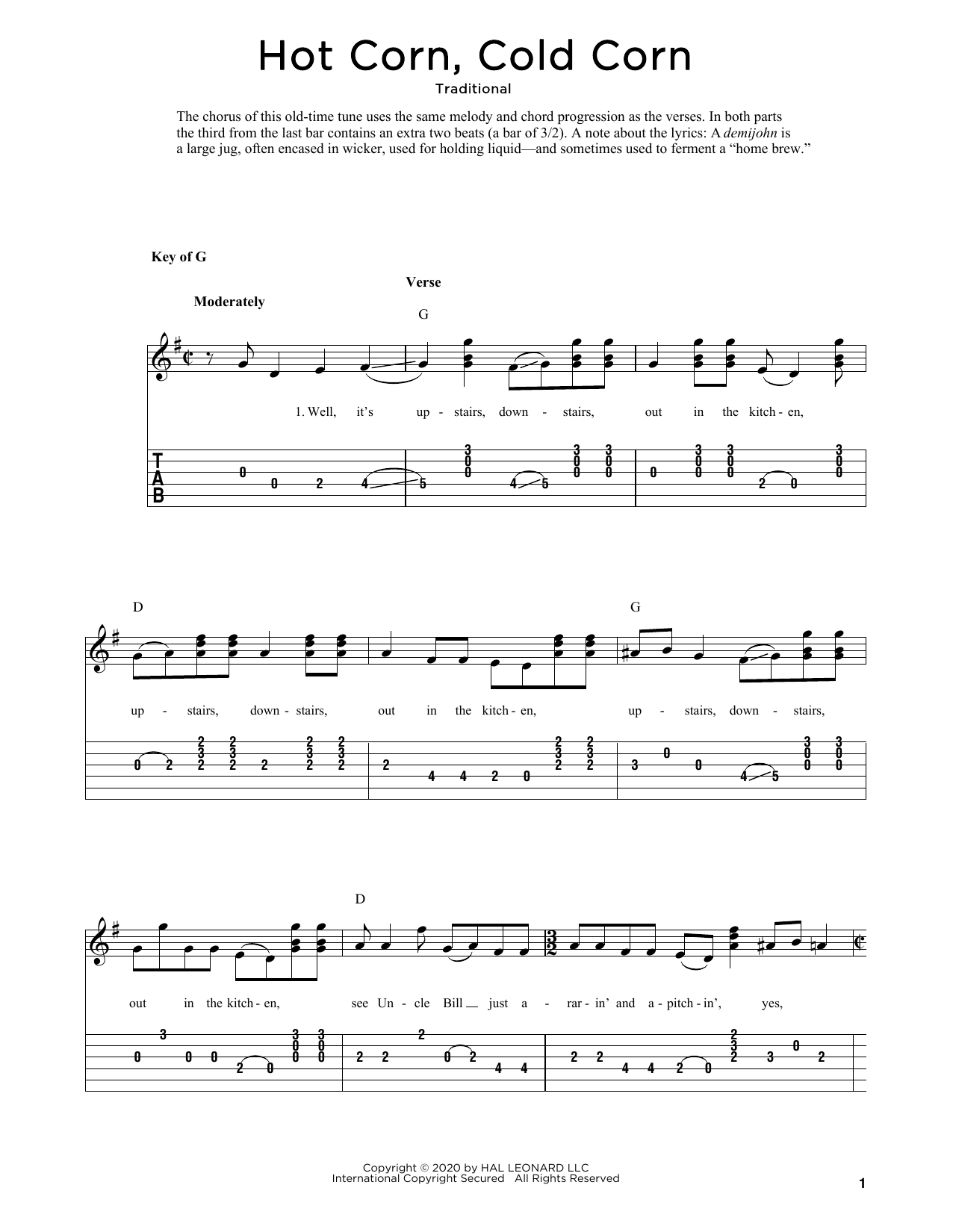 Traditional Hot Corn, Cold Corn (arr. Fred Sokolow) sheet music notes and chords. Download Printable PDF.