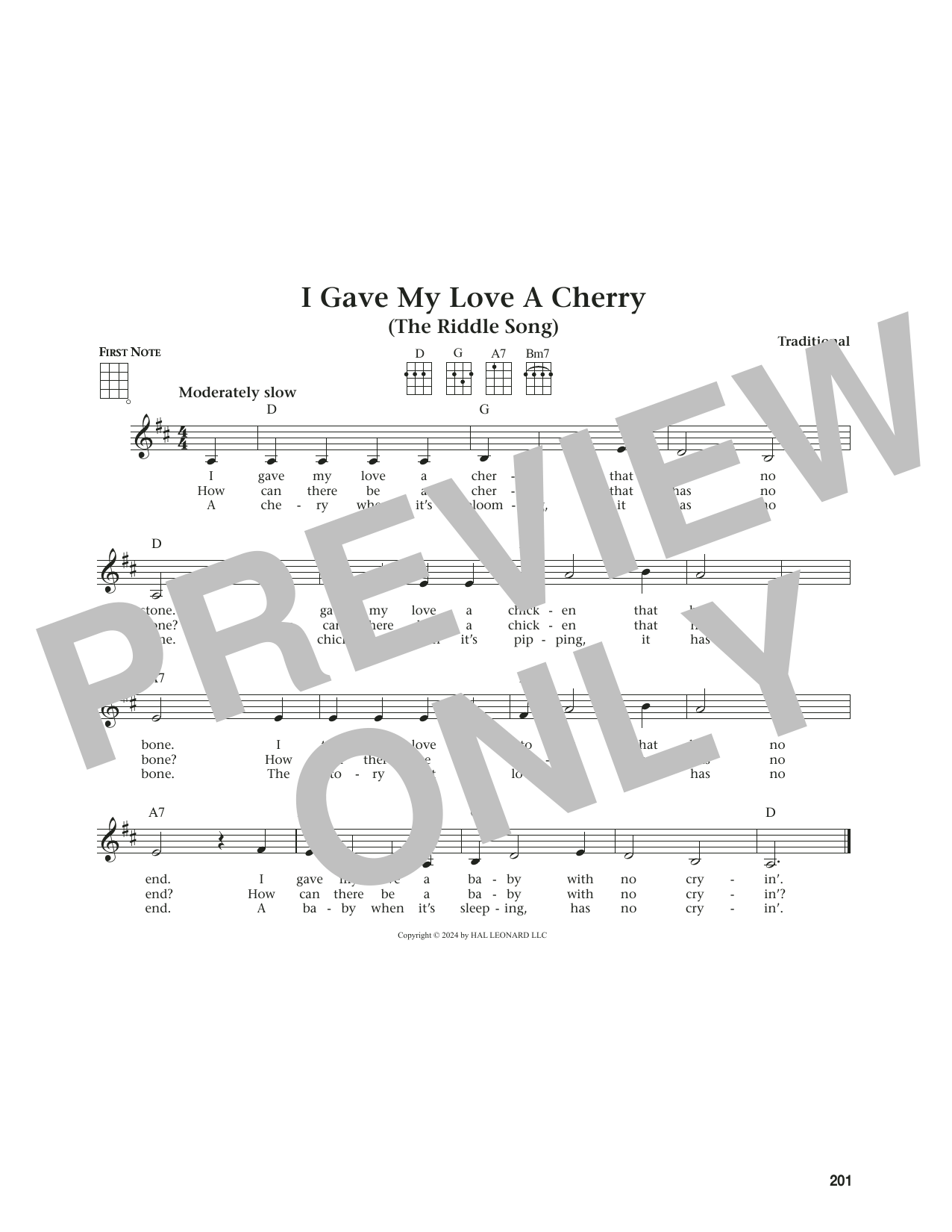 Traditional I Gave My Love A Cherry (The Riddle Song) (from The Daily Ukulele) (arr. Jim Beloff) sheet music notes and chords. Download Printable PDF.