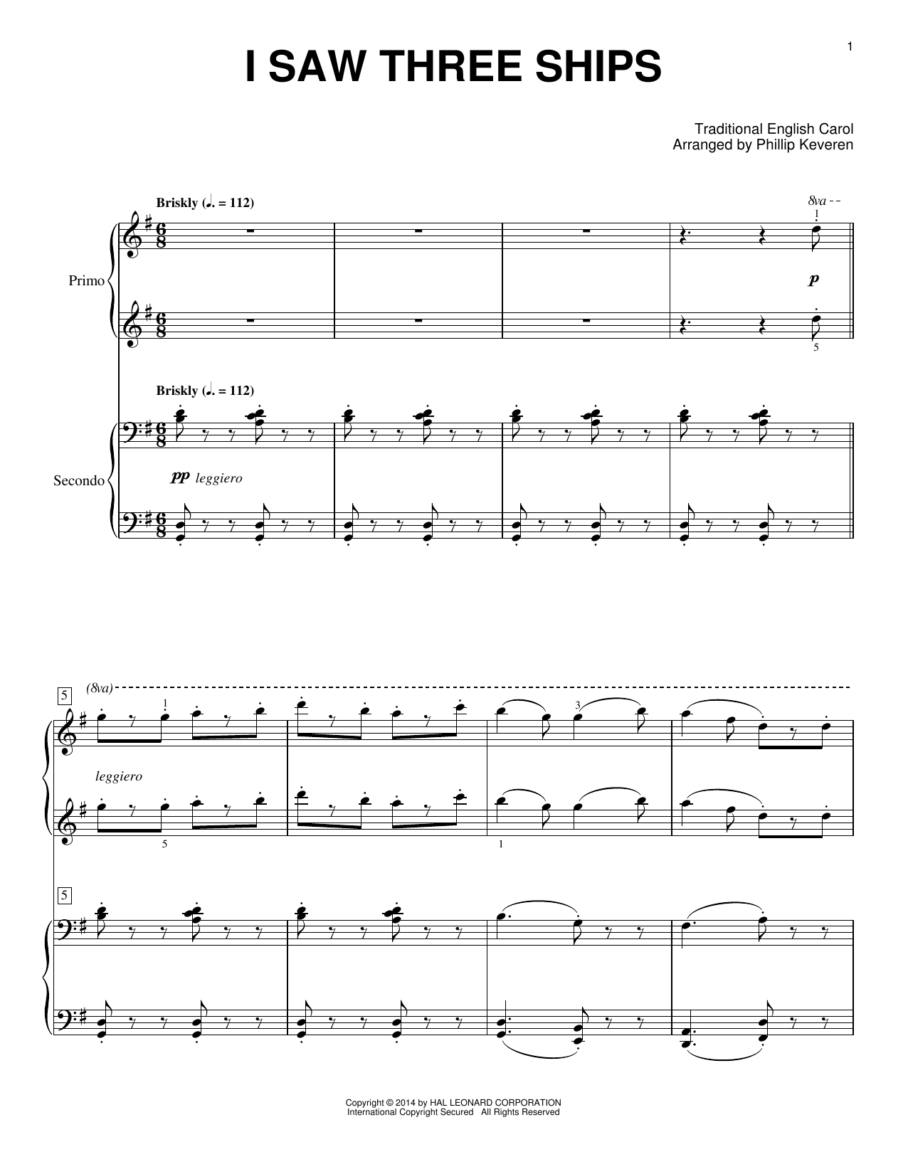 Phillip Keveren I Saw Three Ships sheet music notes and chords. Download Printable PDF.