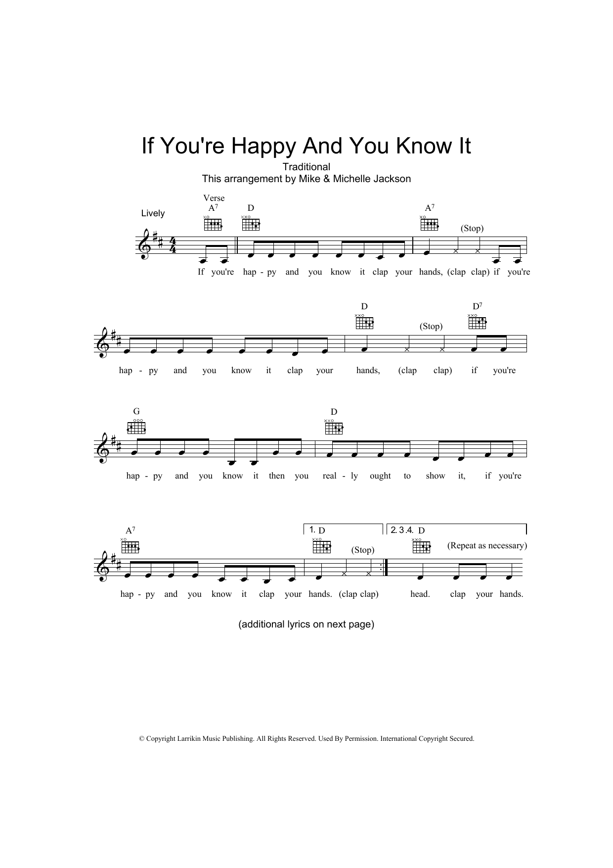 Learn to play Alfred B. Smith If You're Happy And You Know It sheet music for Lead Sheet / Fake Book in minutes. Price: 5.9900$ Alfred B. Smith If You're Happy And You Know It sheet music notes and chords arranged for Lead Sheet / Fake Book