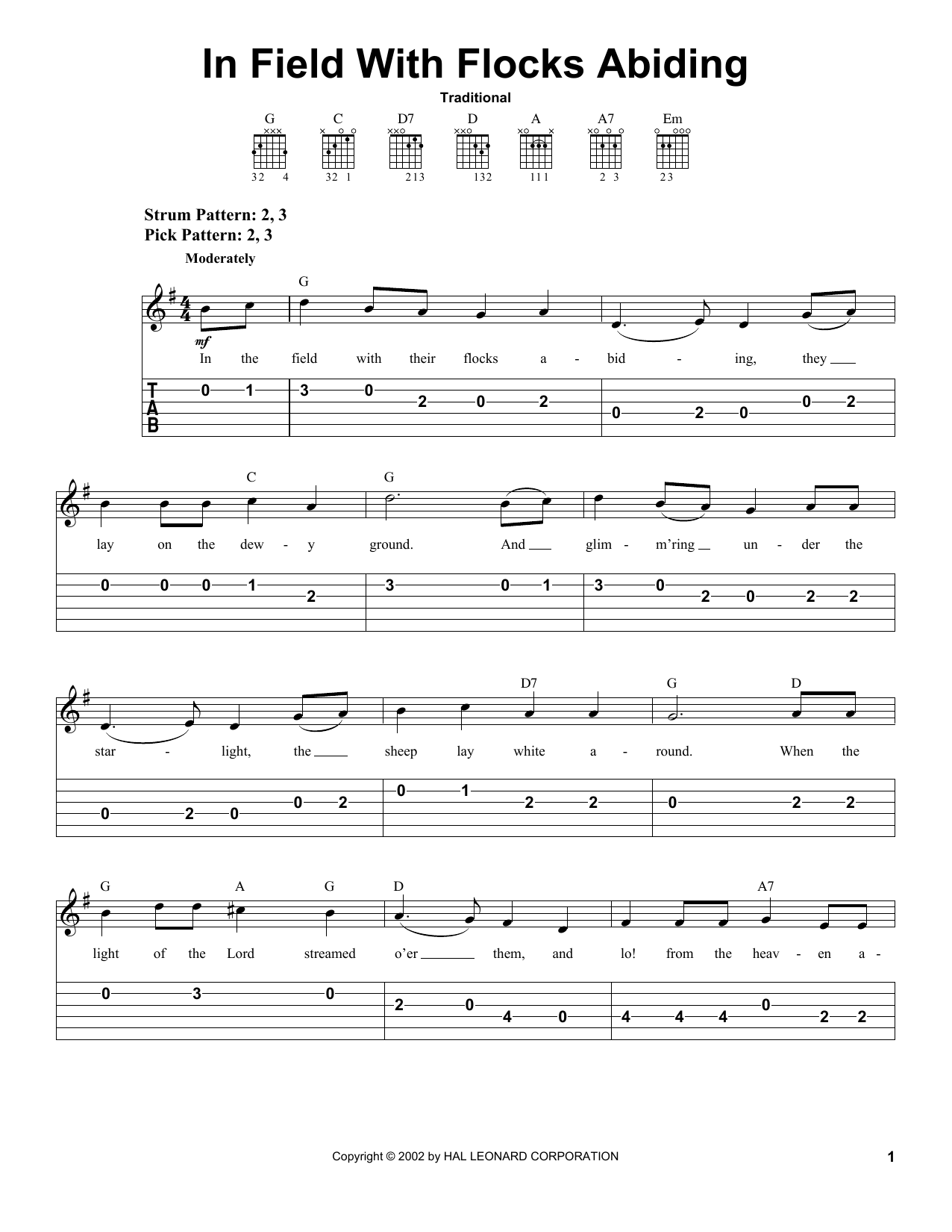 Traditional In The Field With Their Flocks Abiding sheet music notes and chords. Download Printable PDF.