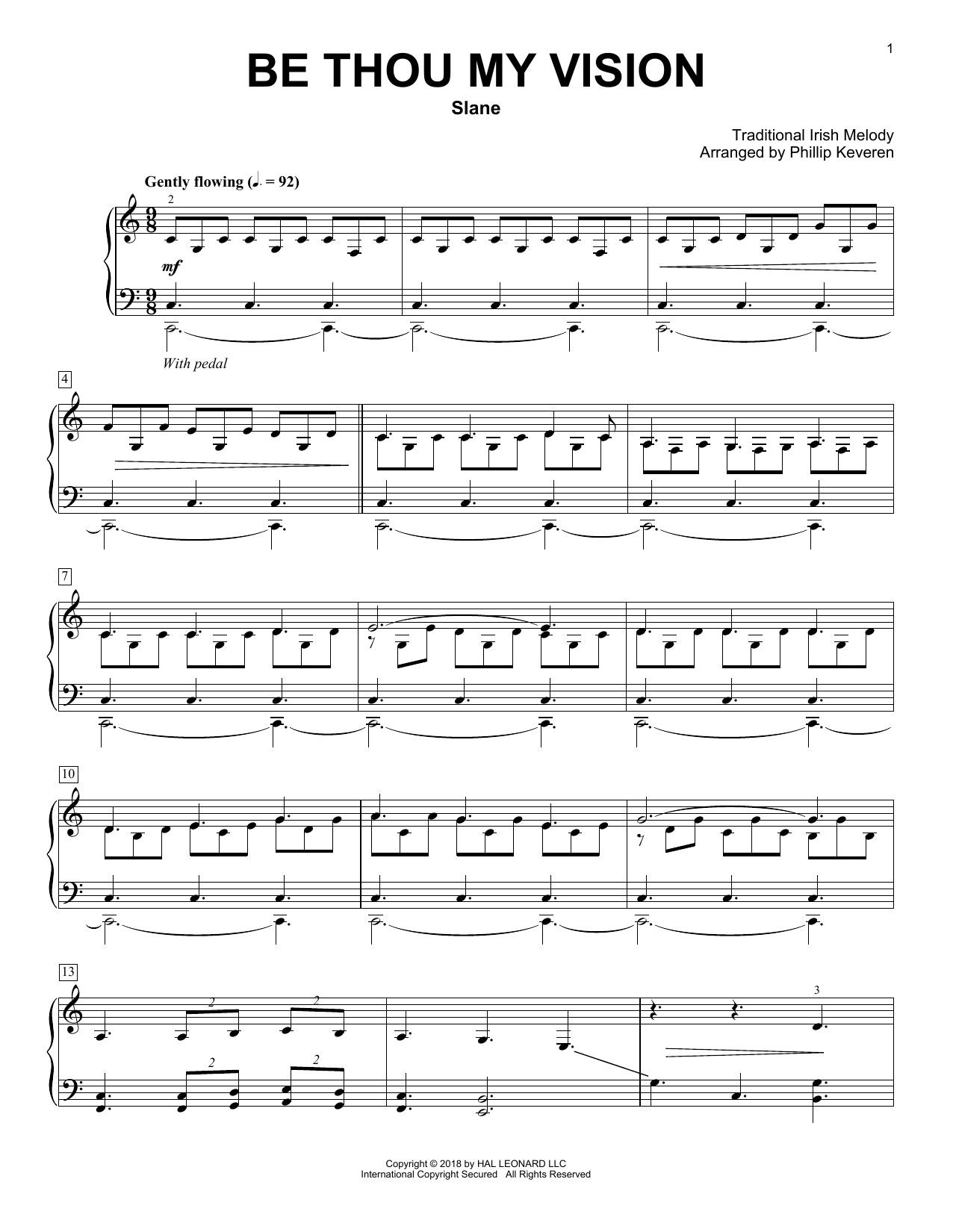 Translated by Mary E. Byrne Be Thou My Vision (arr. Phillip Keveren) sheet music notes and chords. Download Printable PDF.