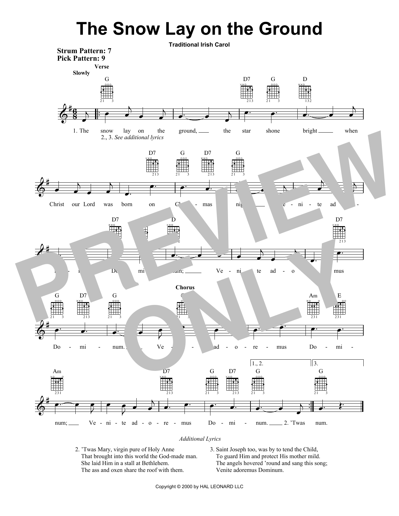 Traditional Irish Carol The Snow Lay On The Ground sheet music notes and chords. Download Printable PDF.