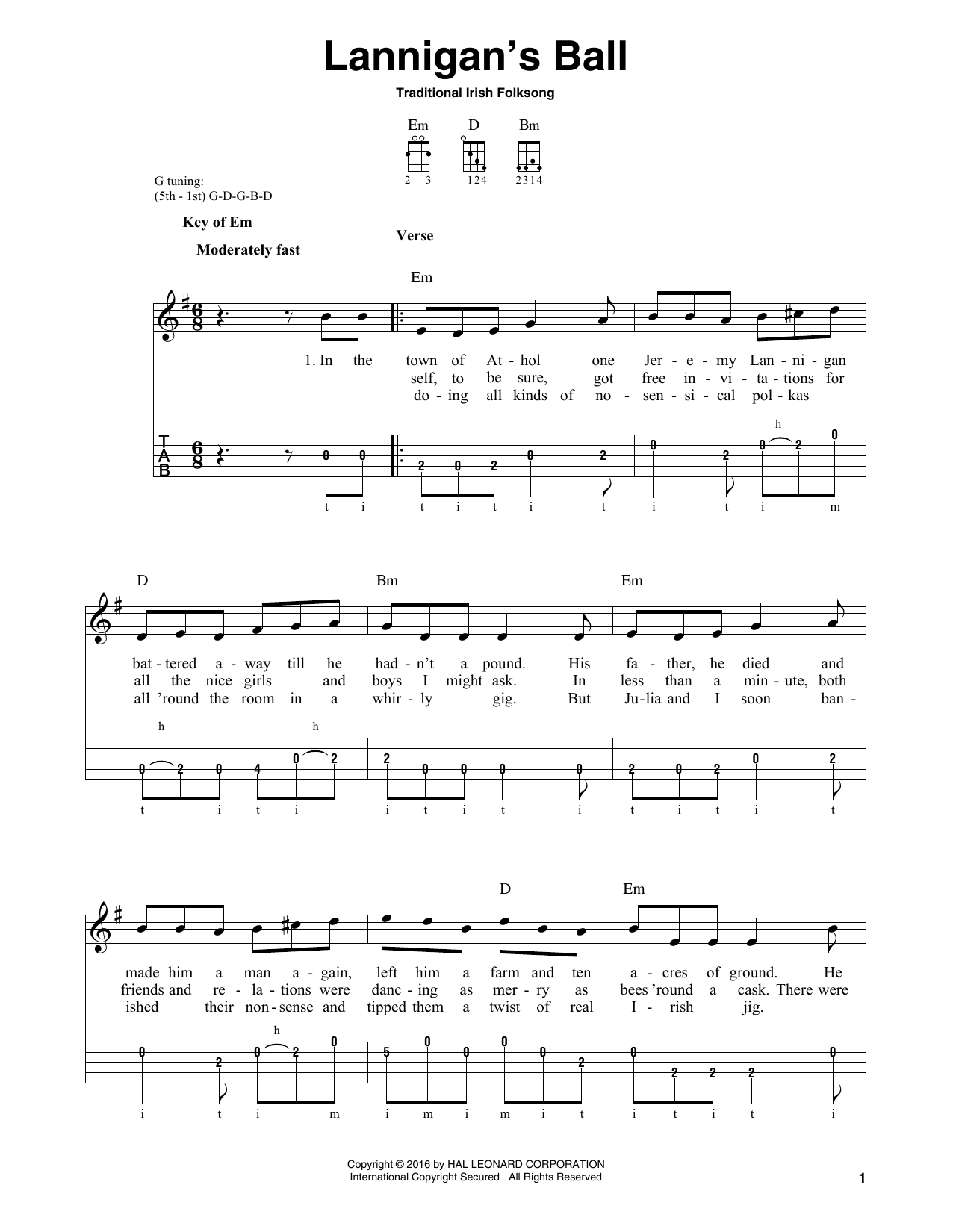 Learn to play Traditional Irish Folk Song Lannigan's Ball sheet music for Piano, Vocal & Guitar Chords (Right-Hand Melody) in minutes. Price: 7.8900$ Traditional Irish Folk Song Lannigan's Ball sheet music notes and chords arranged for Piano, Vocal & Guitar Chords (Right-Hand Melody)