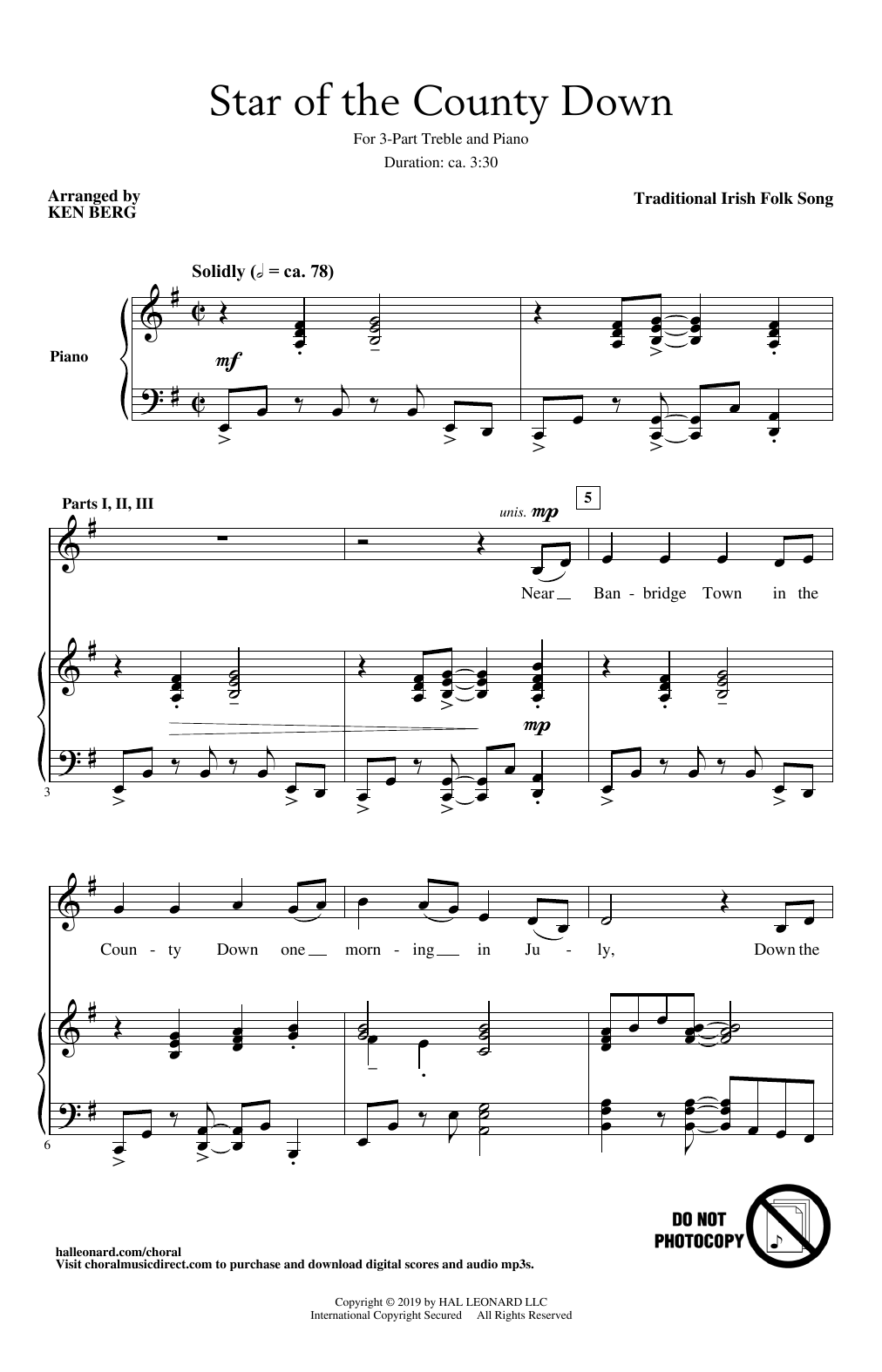 Learn to play Traditional Irish Folk Song Star Of The County Down (arr. Ken Berg) sheet music for 2-Part Choir in minutes. Price: 3.9900$ Traditional Irish Folk Song Star Of The County Down (arr. Ken Berg) sheet music notes and chords arranged for 2-Part Choir