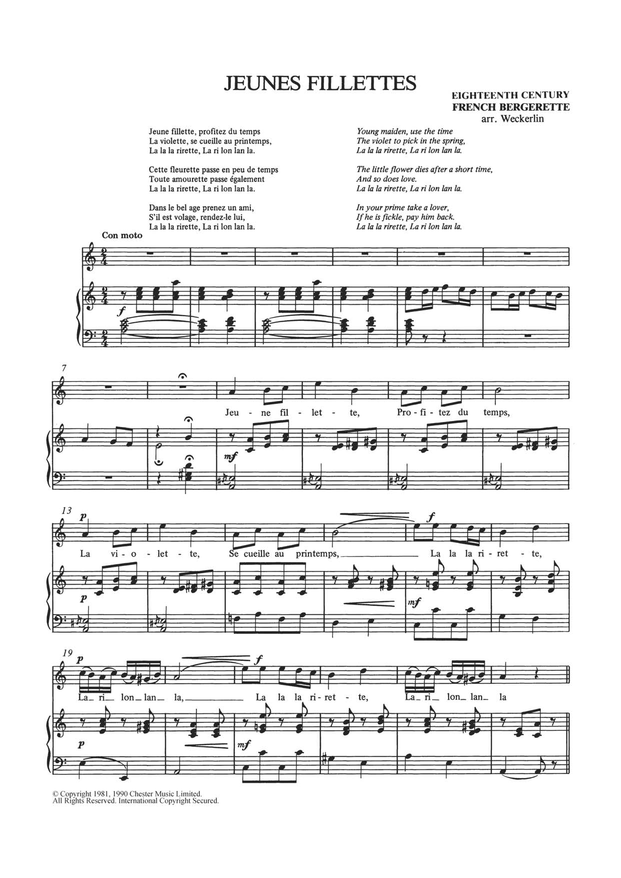 Learn to play Traditional Jeunes Fillettes sheet music for Piano & Vocal in minutes. Price: 7.8900$ Traditional Jeunes Fillettes sheet music notes and chords arranged for Piano & Vocal