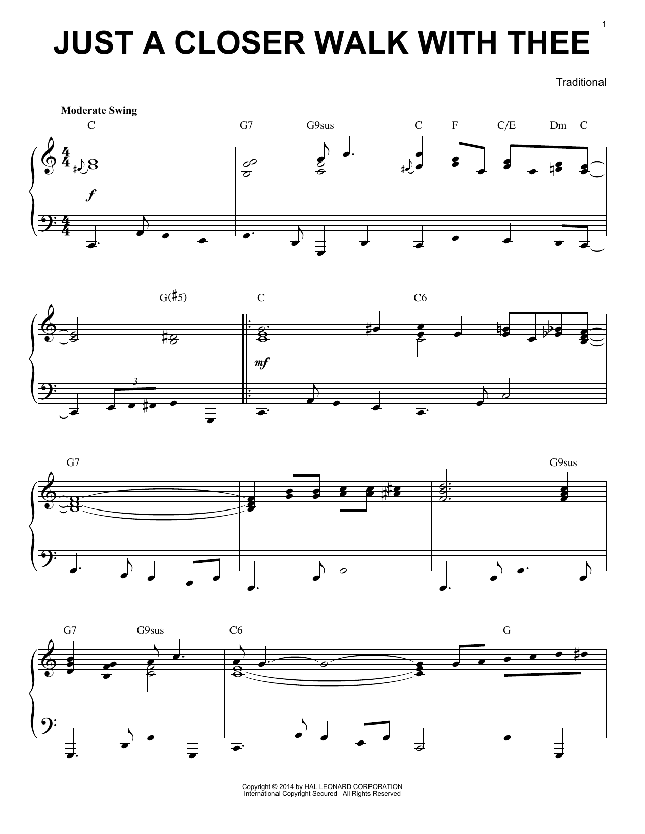 Traditional Just A Closer Walk With Thee [Jazz version] (arr. Brent Edstrom) sheet music notes and chords. Download Printable PDF.