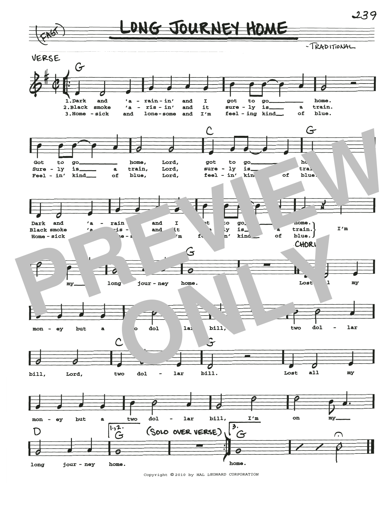 Traditional Long Journey Home sheet music notes and chords. Download Printable PDF.