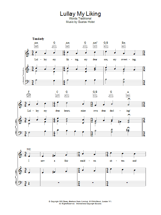 Learn to play Traditional Lullay My Liking sheet music for Piano, Vocal & Guitar Chords in minutes. Price: 7.8900$ Traditional Lullay My Liking sheet music notes and chords arranged for Piano, Vocal & Guitar Chords