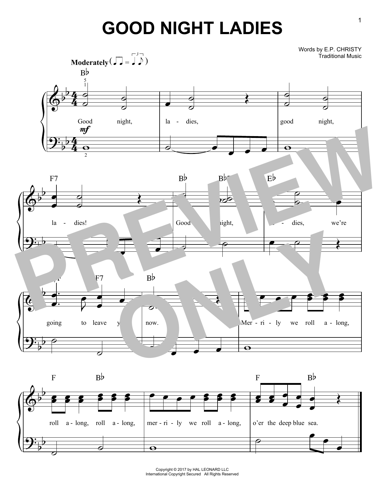 Traditional Music Good Night Ladies sheet music notes and chords. Download Printable PDF.