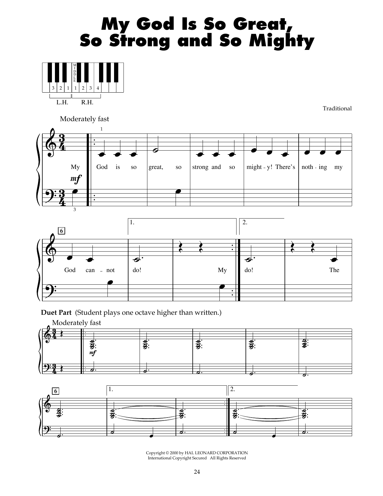 Traditional My God Is So Great, So Strong And So Mighty sheet music notes and chords. Download Printable PDF.