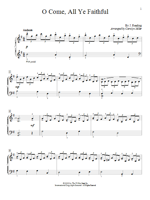 Learn to play Traditional Carol O Come, All Ye Faithful sheet music for Educational Piano in minutes. Price: 6.9900$ Traditional Carol O Come, All Ye Faithful sheet music notes and chords arranged for Educational Piano