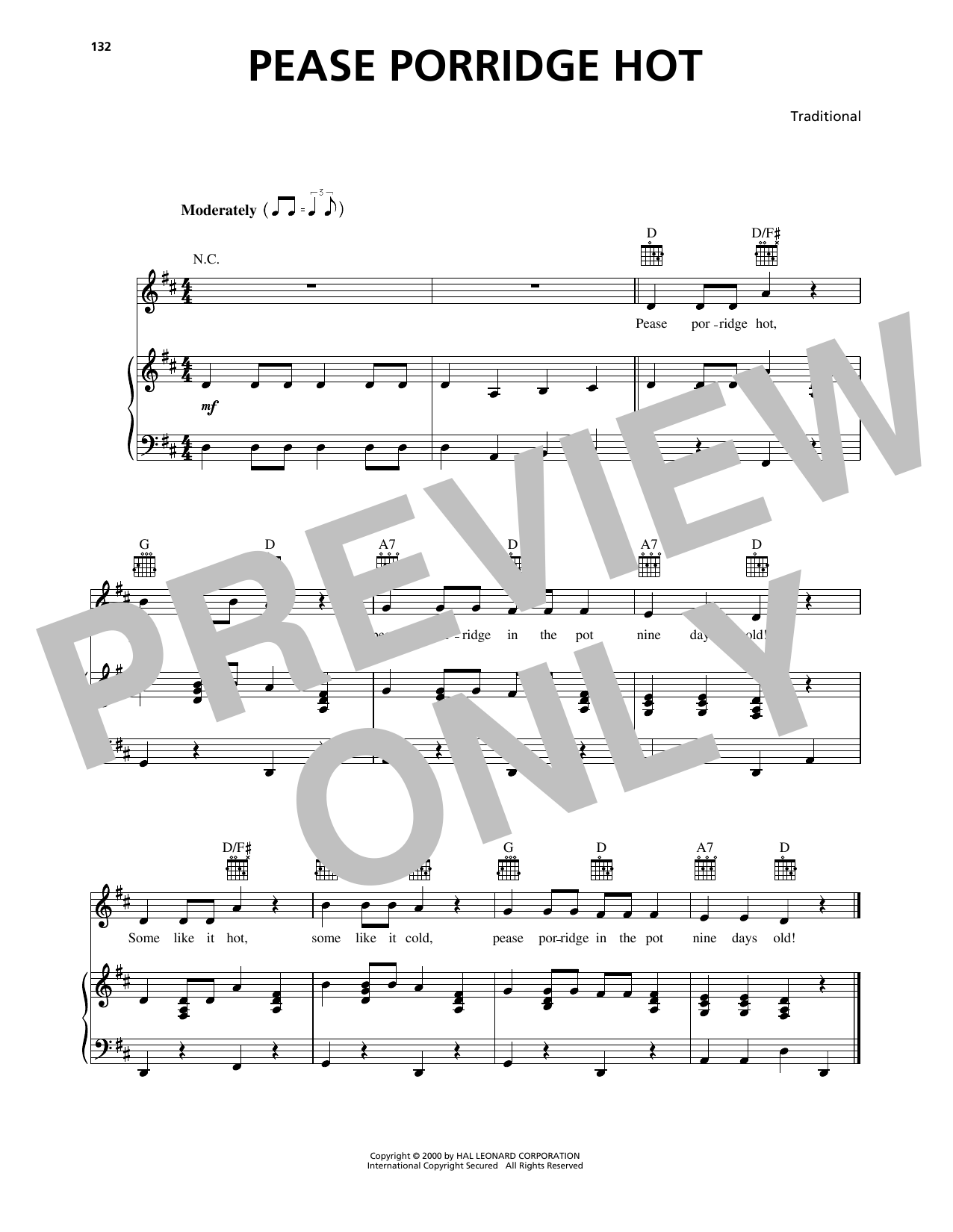 Learn to play Traditional Pease Porridge Hot sheet music for Piano, Vocal & Guitar Chords (Right-Hand Melody) in minutes. Price: 7.8900$ Traditional Pease Porridge Hot sheet music notes and chords arranged for Piano, Vocal & Guitar Chords (Right-Hand Melody)