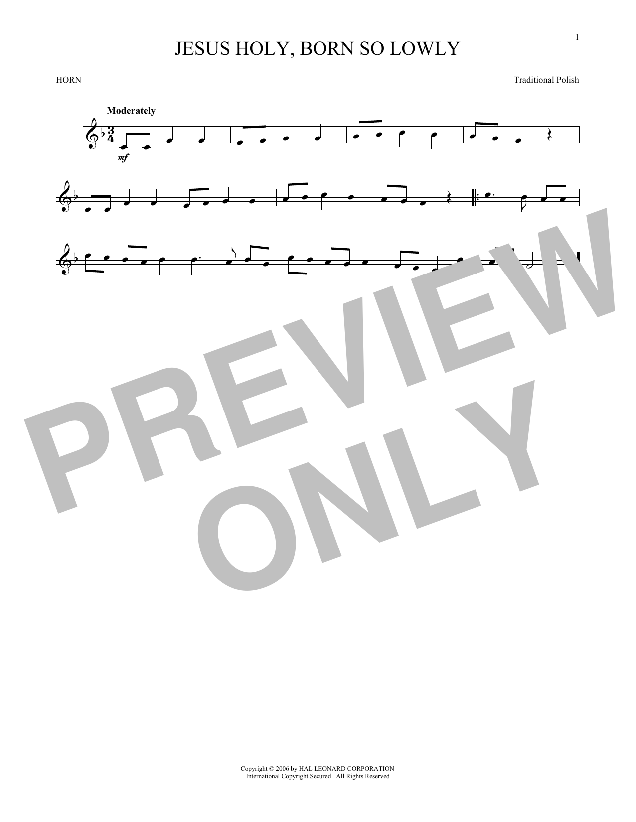 Traditional Carol Jesus Holy, Born So Lowly sheet music notes and chords arranged for Tenor Sax Solo