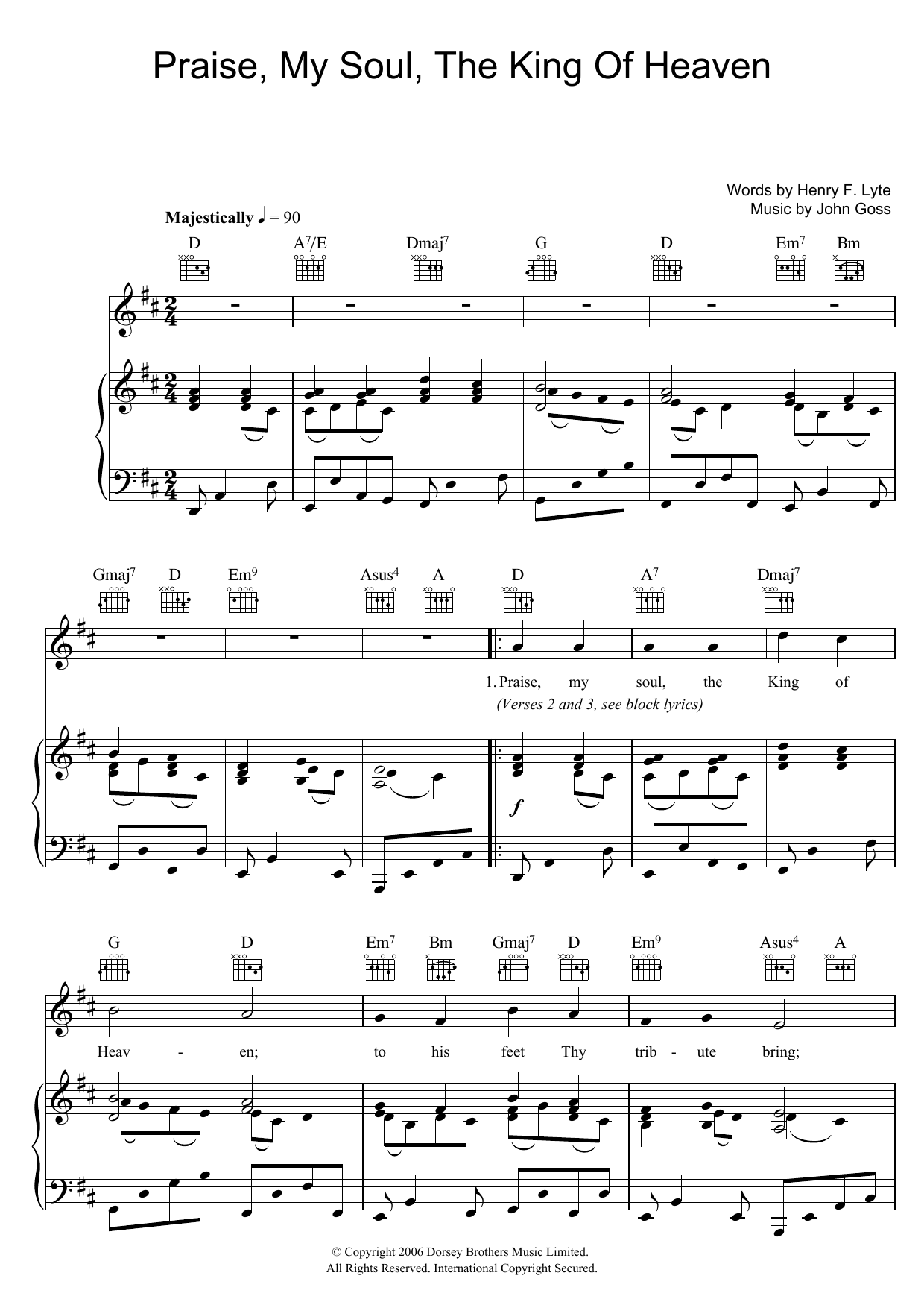 Learn to play Traditional Praise, My Soul, The King Of Heaven sheet music for Piano, Vocal & Guitar Chords in minutes. Price: 7.8900$ Traditional Praise, My Soul, The King Of Heaven sheet music notes and chords arranged for Piano, Vocal & Guitar Chords