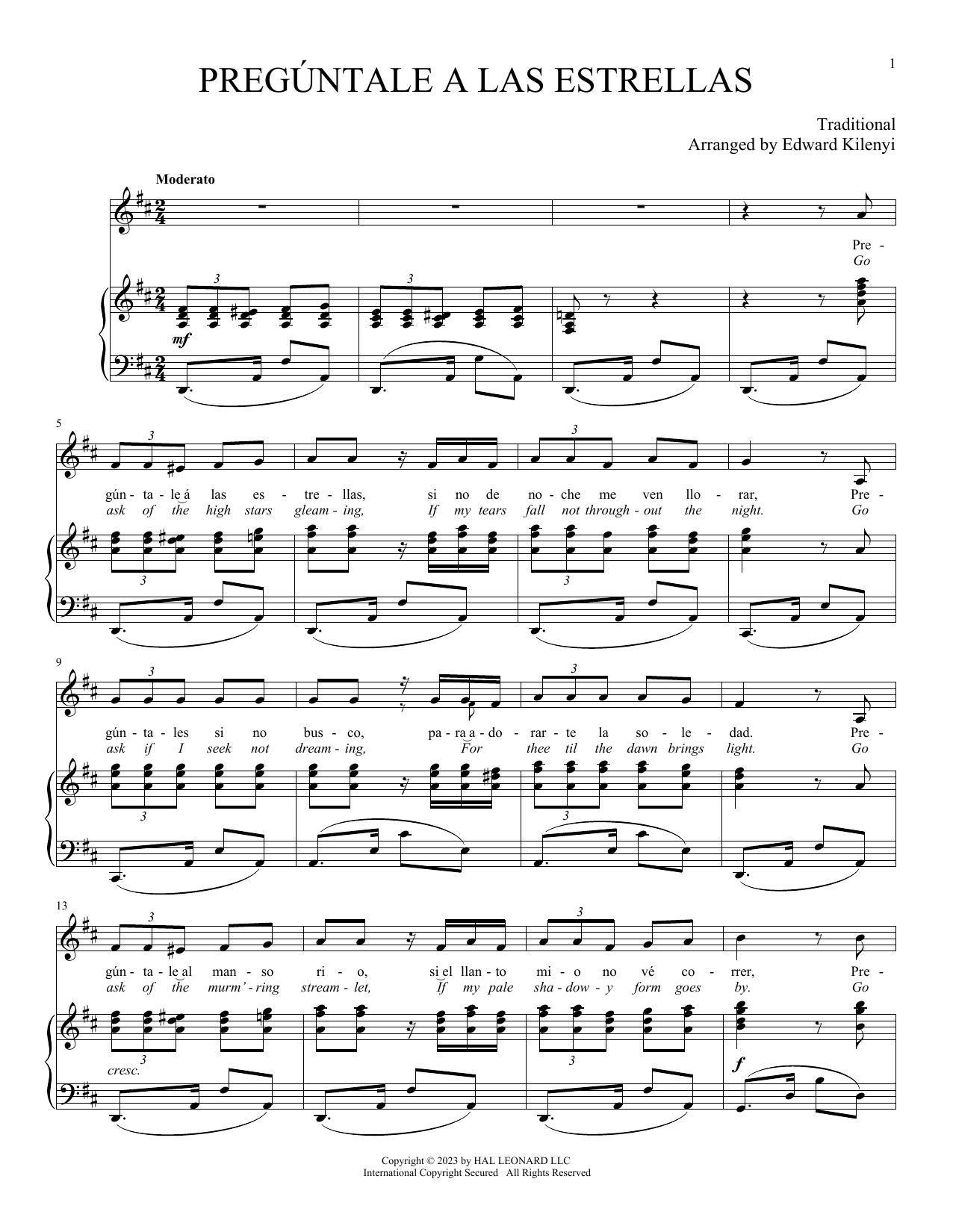 Traditional Pregúntale a las Estrellas sheet music notes and chords. Download Printable PDF.