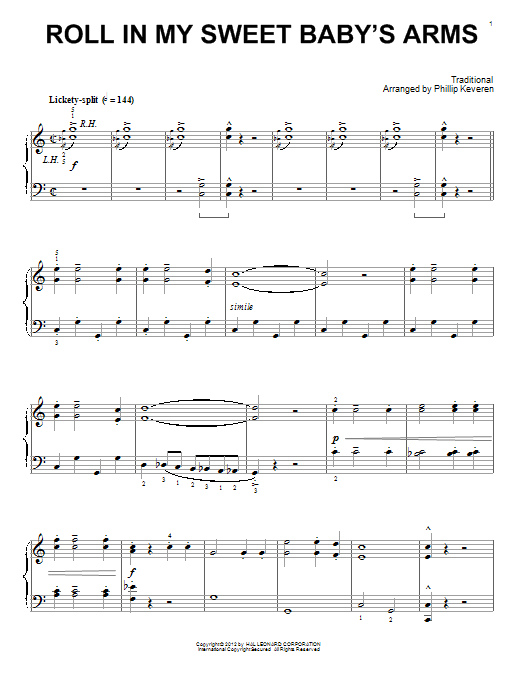 Phillip Keveren Roll In My Sweet Baby's Arms sheet music notes and chords arranged for Piano Solo