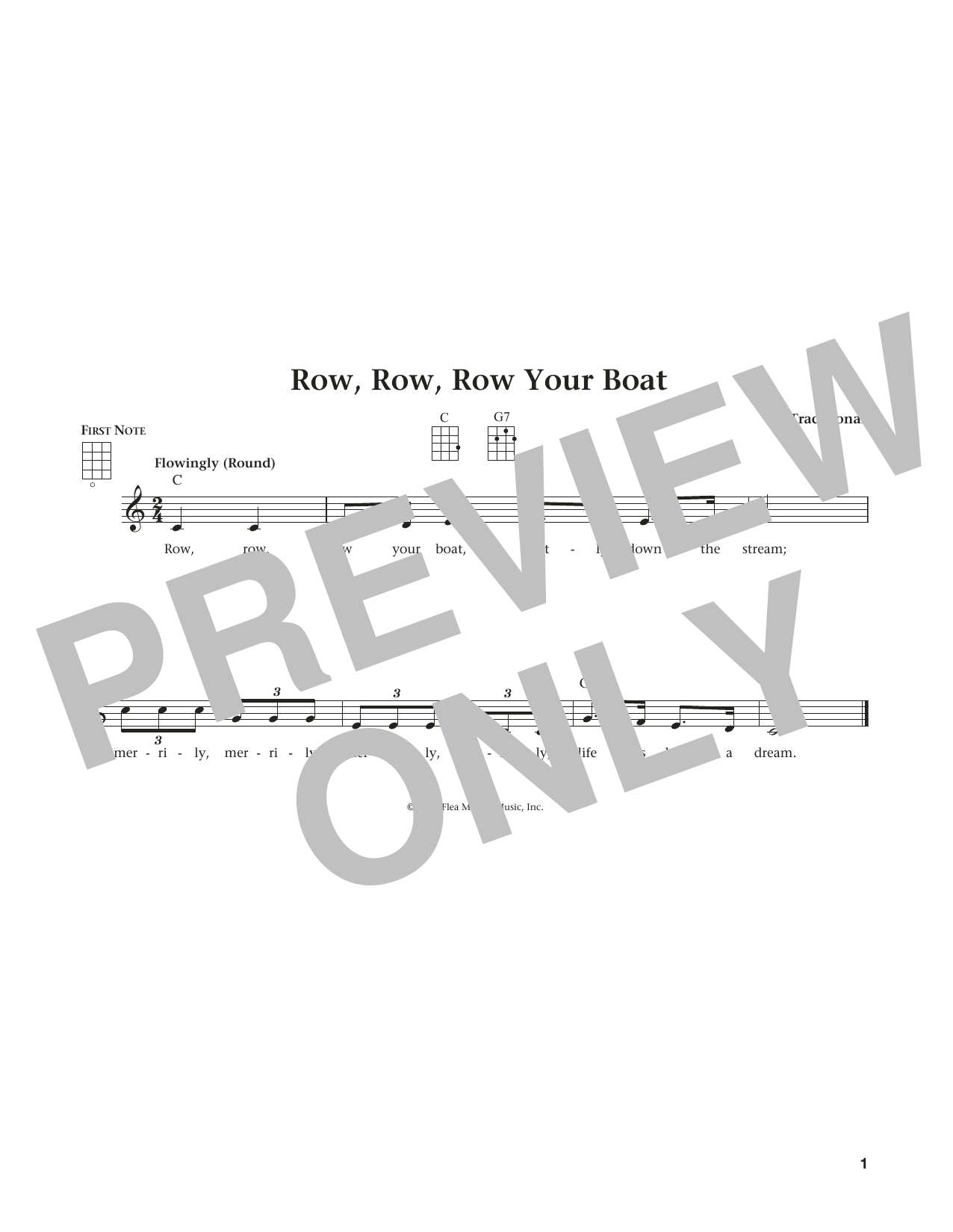 Learn to play Traditional Row, Row, Row Your Boat (from The Daily Ukulele) (arr. Liz and Jim Beloff) sheet music for Ukulele in minutes. Price: 5.9900$ Traditional Row, Row, Row Your Boat (from The Daily Ukulele) (arr. Liz and Jim Beloff) sheet music notes and chords arranged for Ukulele