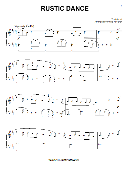 Learn to play Phillip Keveren Rustic Dance sheet music for Piano Solo in minutes. Price: 7.8900$ Phillip Keveren Rustic Dance sheet music notes and chords arranged for Piano Solo