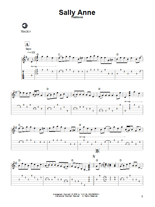 Traditional Sally Ann sheet music notes and chords. Download Printable PDF.