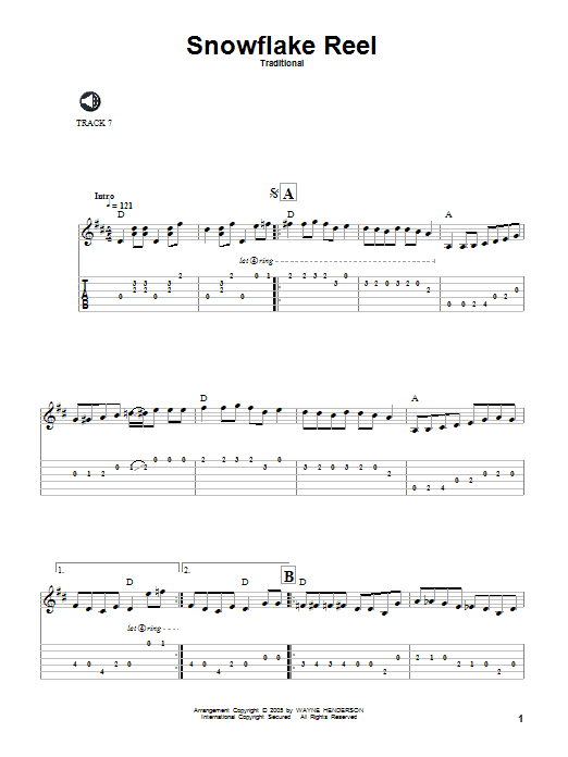 Traditional Snowflake Reel sheet music notes and chords. Download Printable PDF.