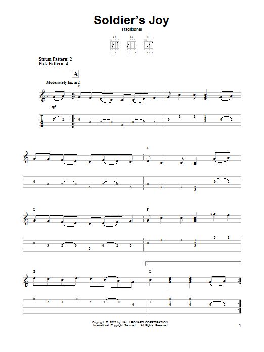 Traditional Soldier's Joy sheet music notes and chords. Download Printable PDF.