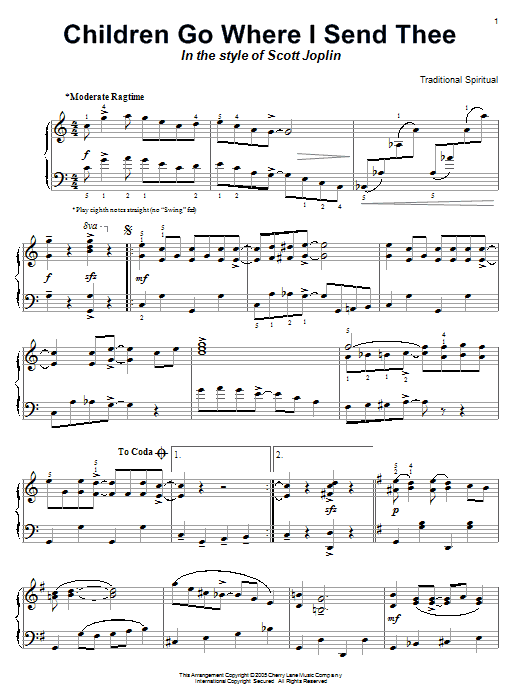 Traditional Children Go Where I Send Thee sheet music notes and chords. Download Printable PDF.