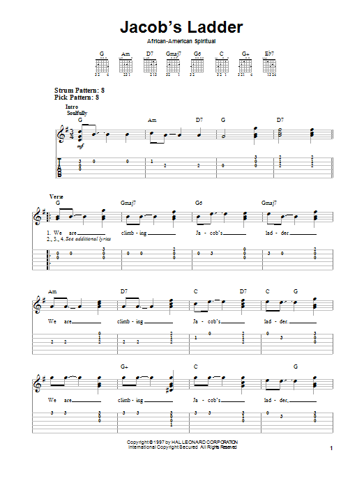 Traditional Spiritual We Are Climbing Jacob's Ladder sheet music notes and chords. Download Printable PDF.