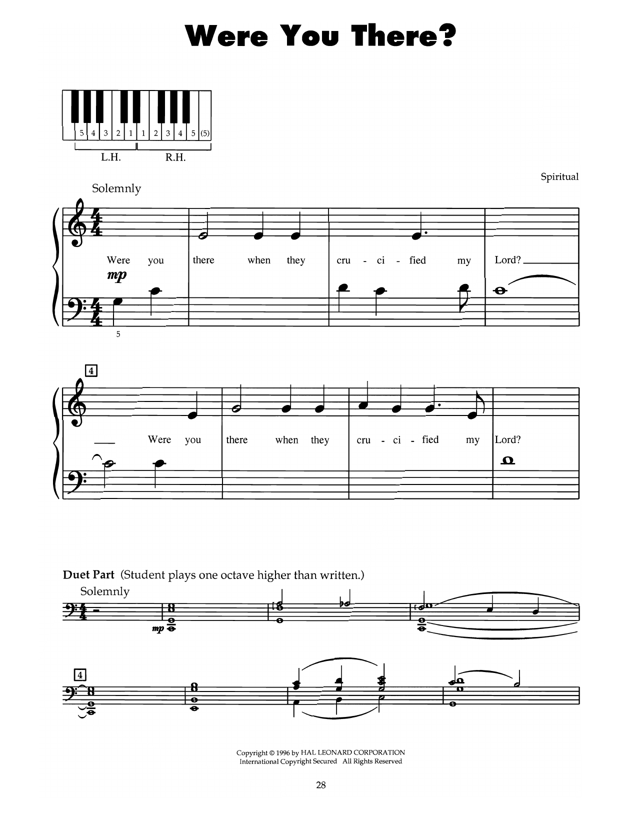 Traditional Spiritual Were You There? sheet music notes and chords. Download Printable PDF.