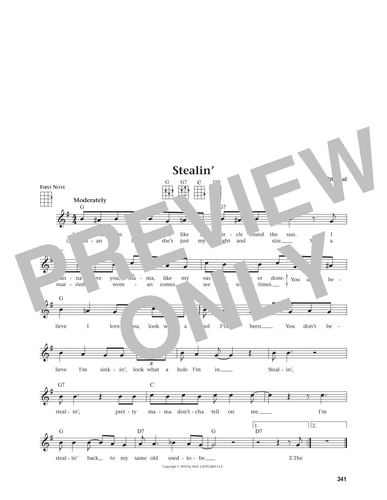 Traditional Stealin' (from The Daily Ukulele) (arr. Jim Beloff) sheet music notes and chords. Download Printable PDF.