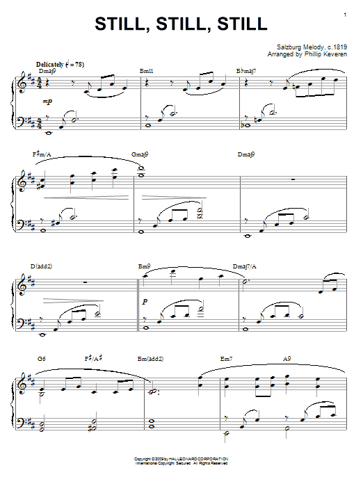 Traditional Still, Still, Still [Jazz version] (arr. Phillip Keveren) sheet music notes and chords. Download Printable PDF.