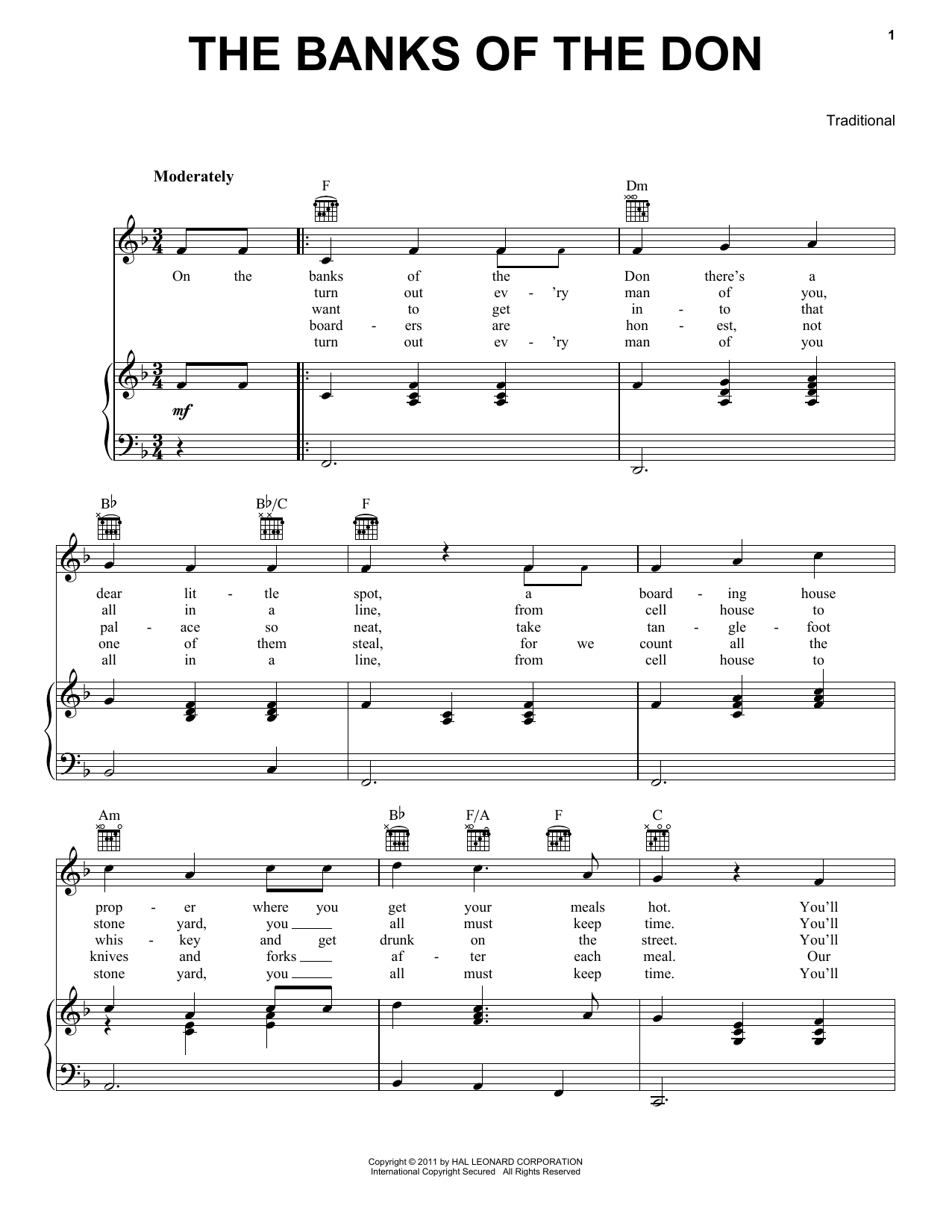 Learn to play Traditional The Banks Of The Don sheet music for Piano, Vocal & Guitar Chords (Right-Hand Melody) in minutes. Price: 7.8900$ Traditional The Banks Of The Don sheet music notes and chords arranged for Piano, Vocal & Guitar Chords (Right-Hand Melody)