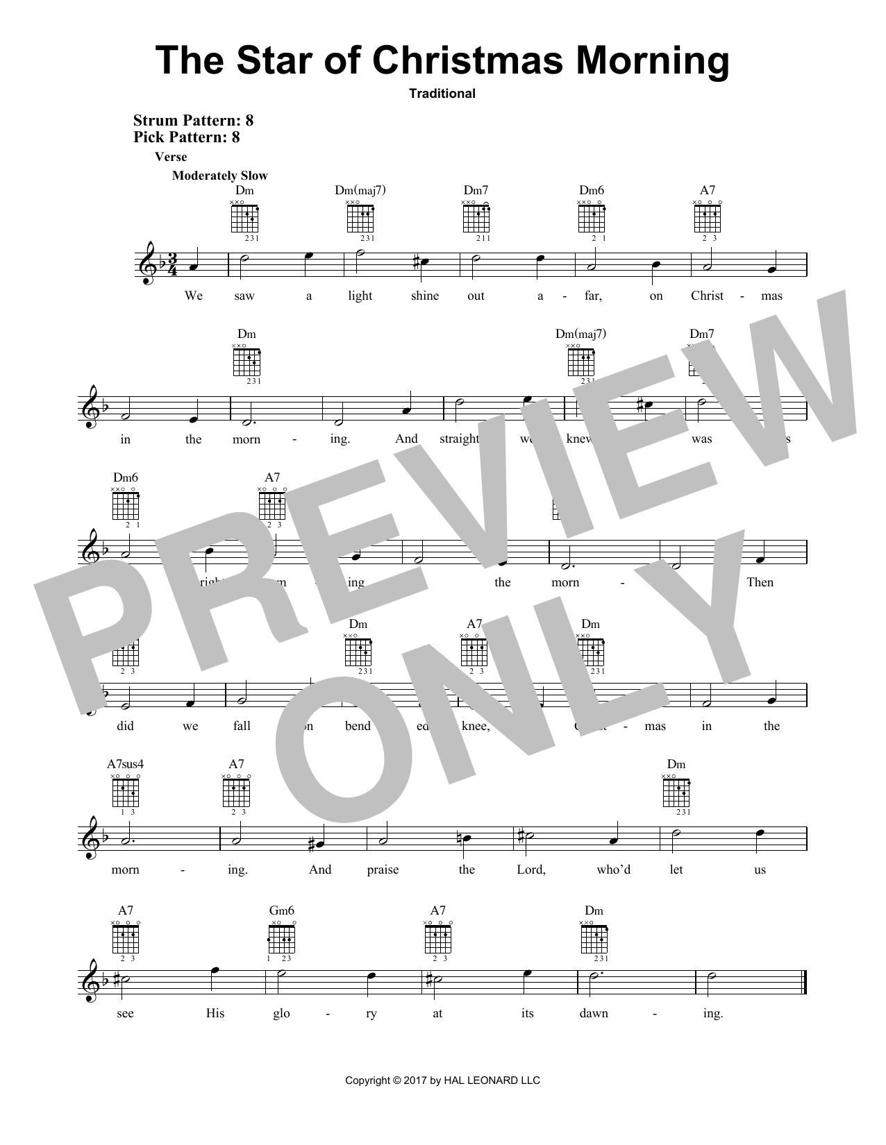 Traditional The Star Of Christmas Morning sheet music notes and chords. Download Printable PDF.