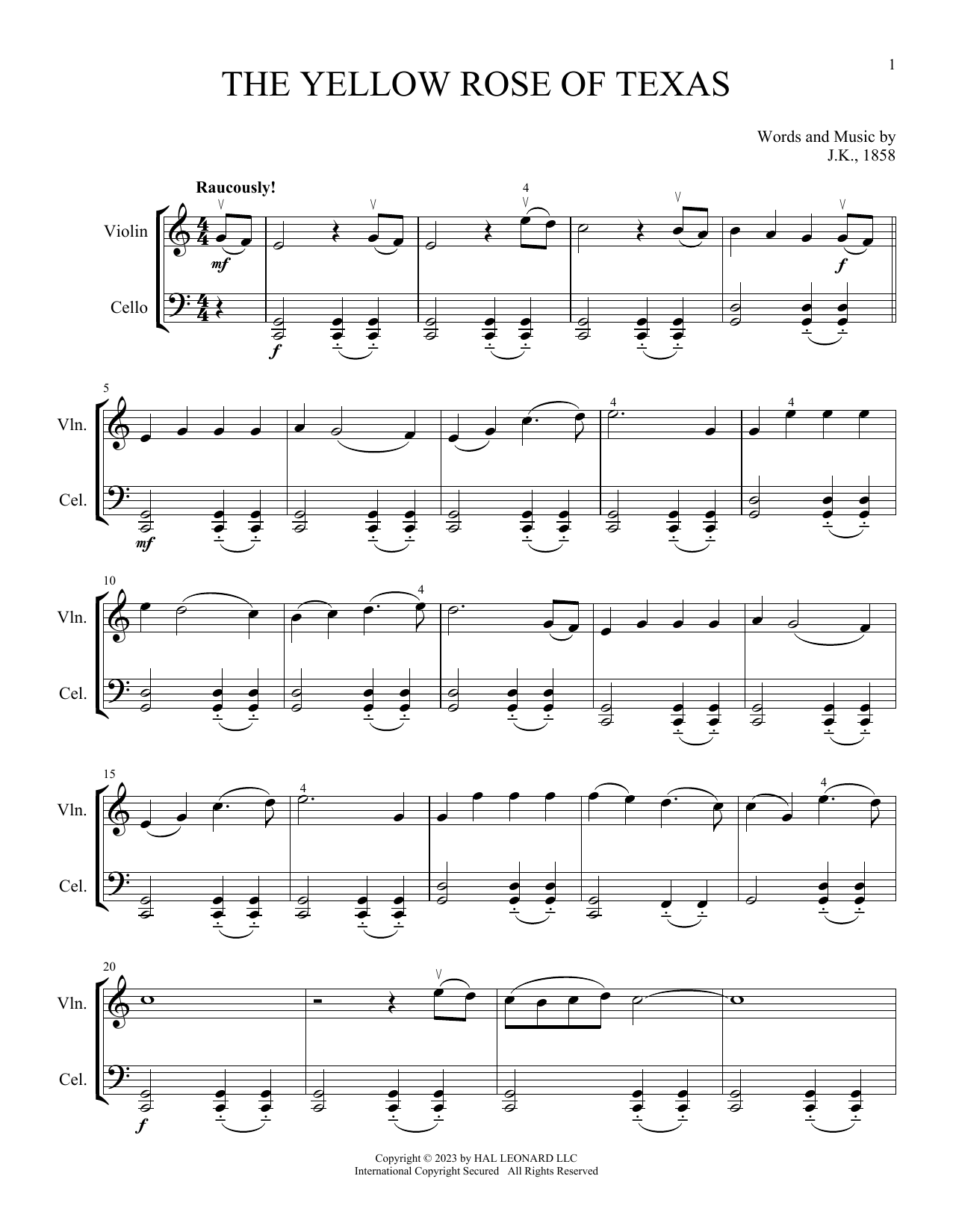 Traditional The Yellow Rose Of Texas (arr. Michelle Hynson) sheet music notes and chords. Download Printable PDF.