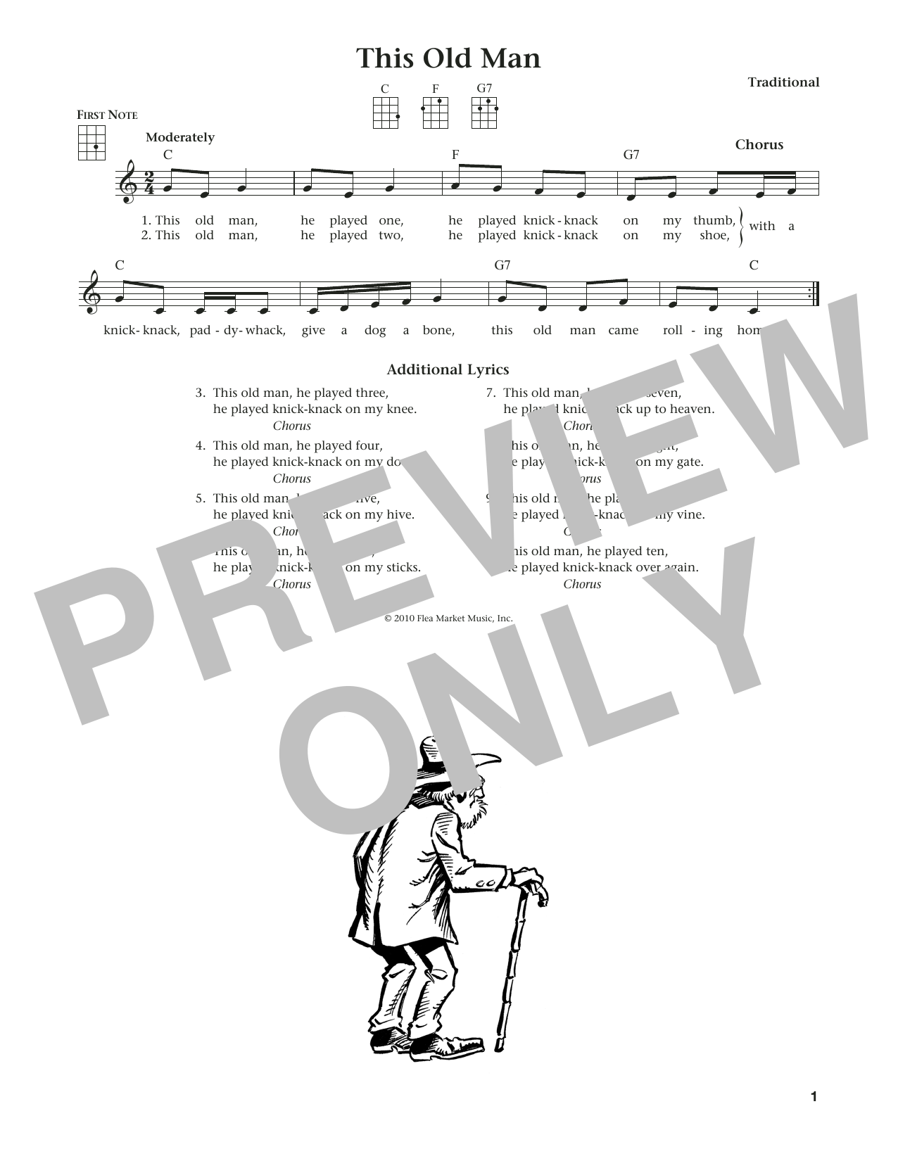 Learn to play Traditional This Old Man (from The Daily Ukulele) (arr. Liz and Jim Beloff) sheet music for Ukulele in minutes. Price: 5.9900$ Traditional This Old Man (from The Daily Ukulele) (arr. Liz and Jim Beloff) sheet music notes and chords arranged for Ukulele